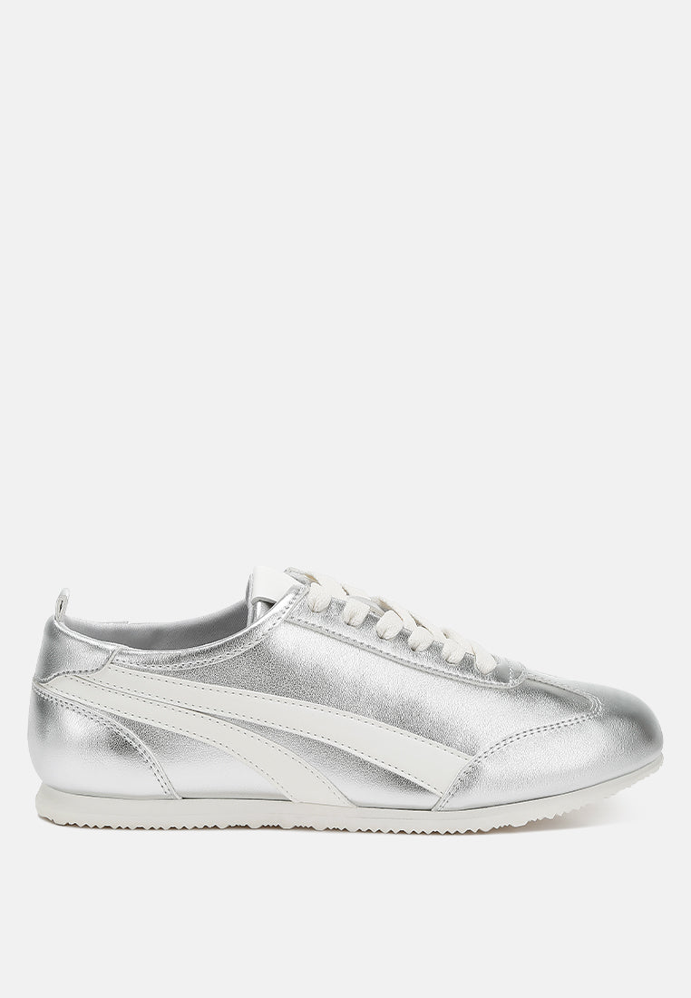 Montek Metallic Lace-Up Sneakers 7766546251836