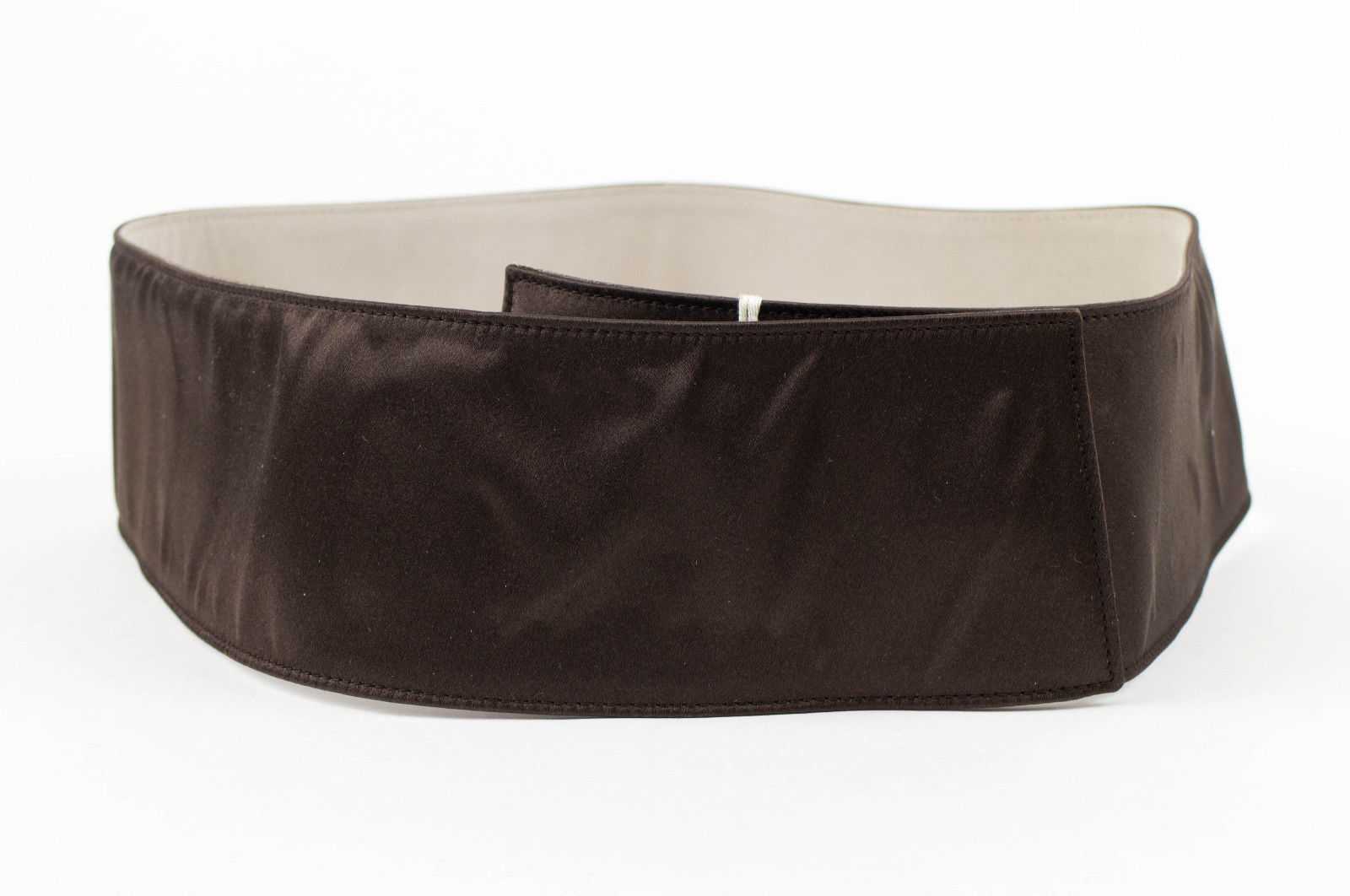 Women's Brown Wide Silk Blend Belt