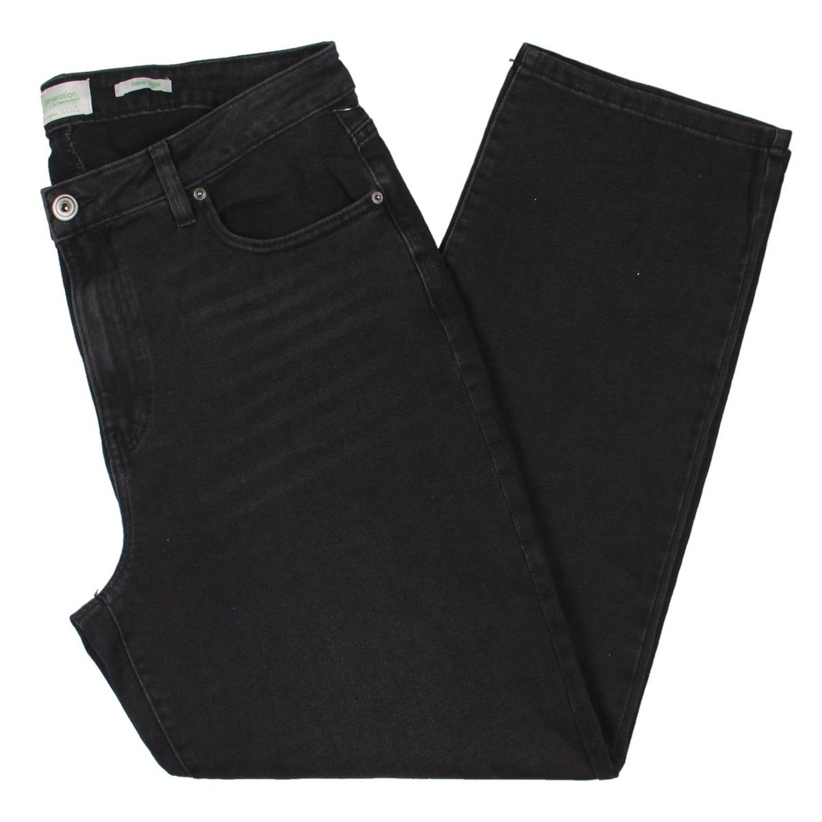 Faded High Rise Straight Leg Jeans