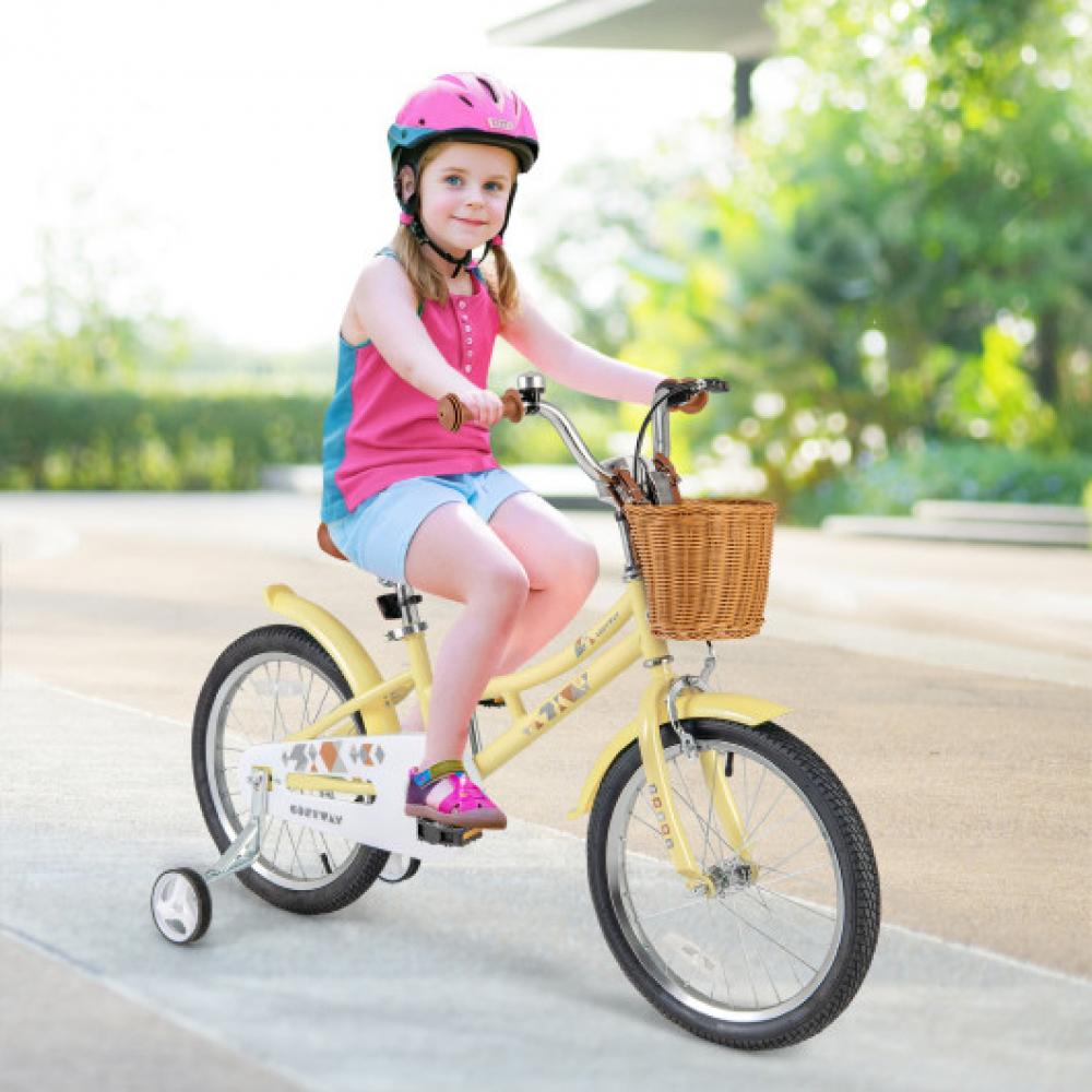 18 Inch Kids Bike Adjustable Bicycle with Reflectors and Bell for Children 4-8 Years Old-18 inches 7703149117500