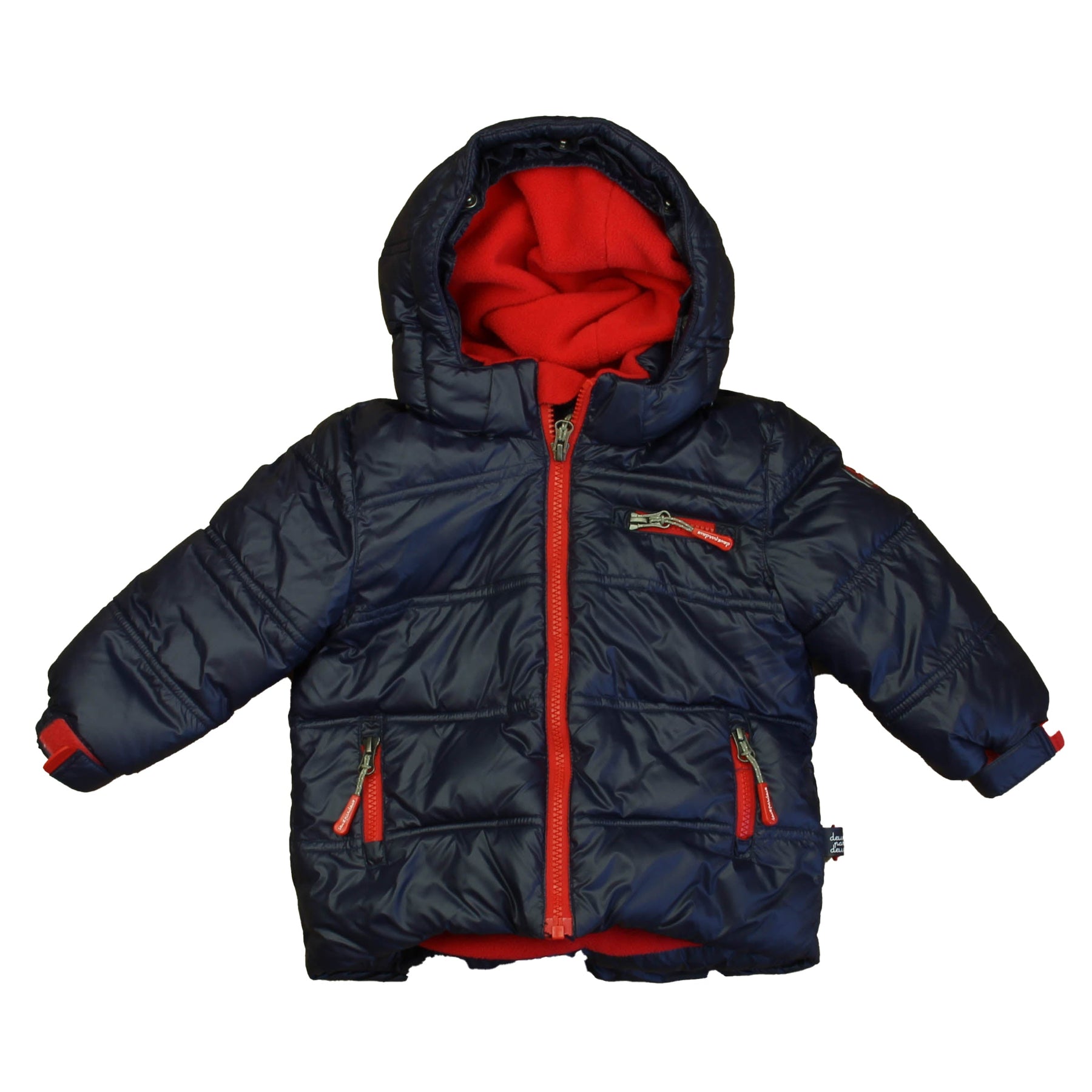 Deux par deux Boys Blue | Red Winter Coat 7805952262204