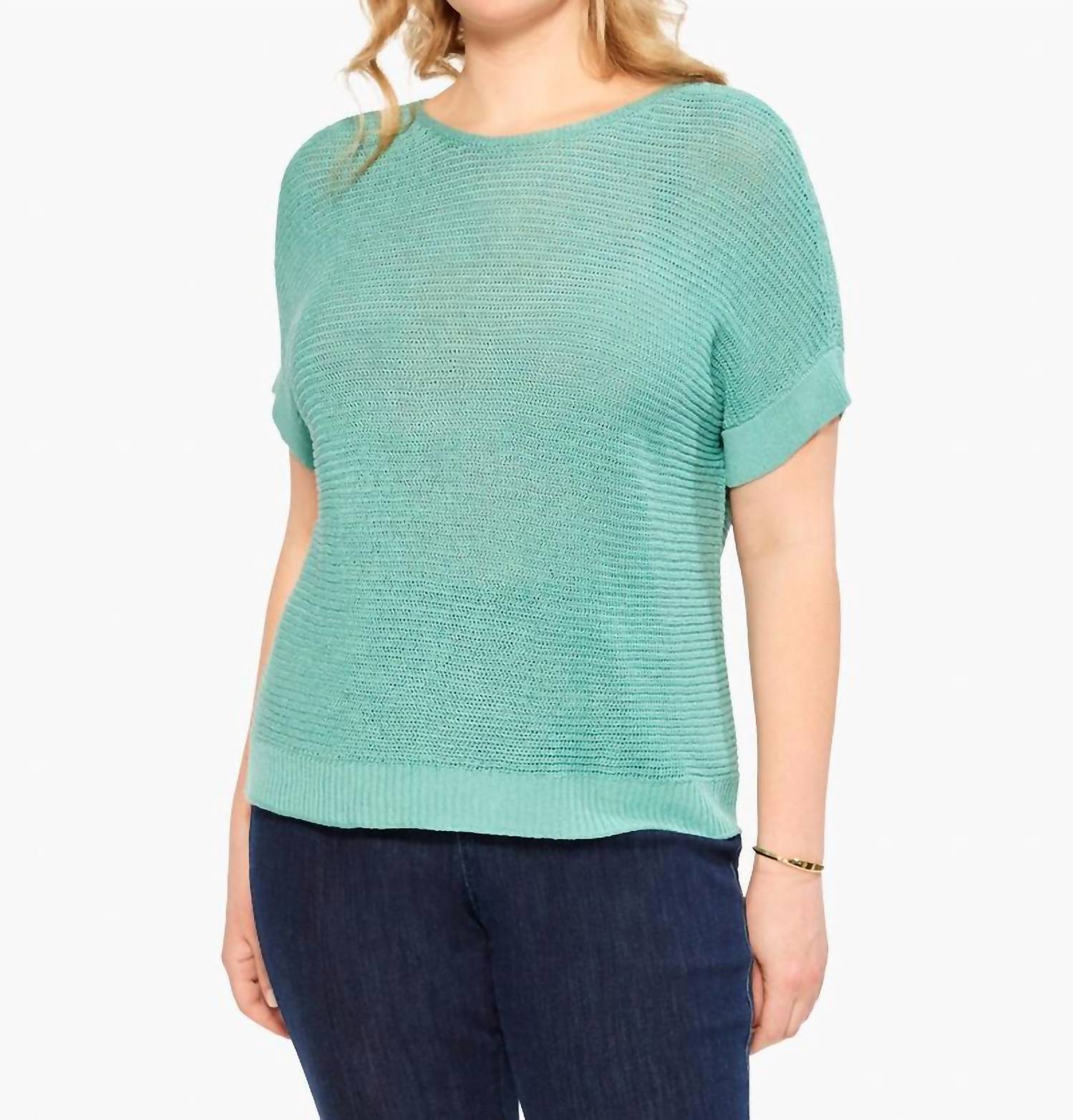 Easy Sleeve Summer Sweater In Dusty Aqua 7803845967932