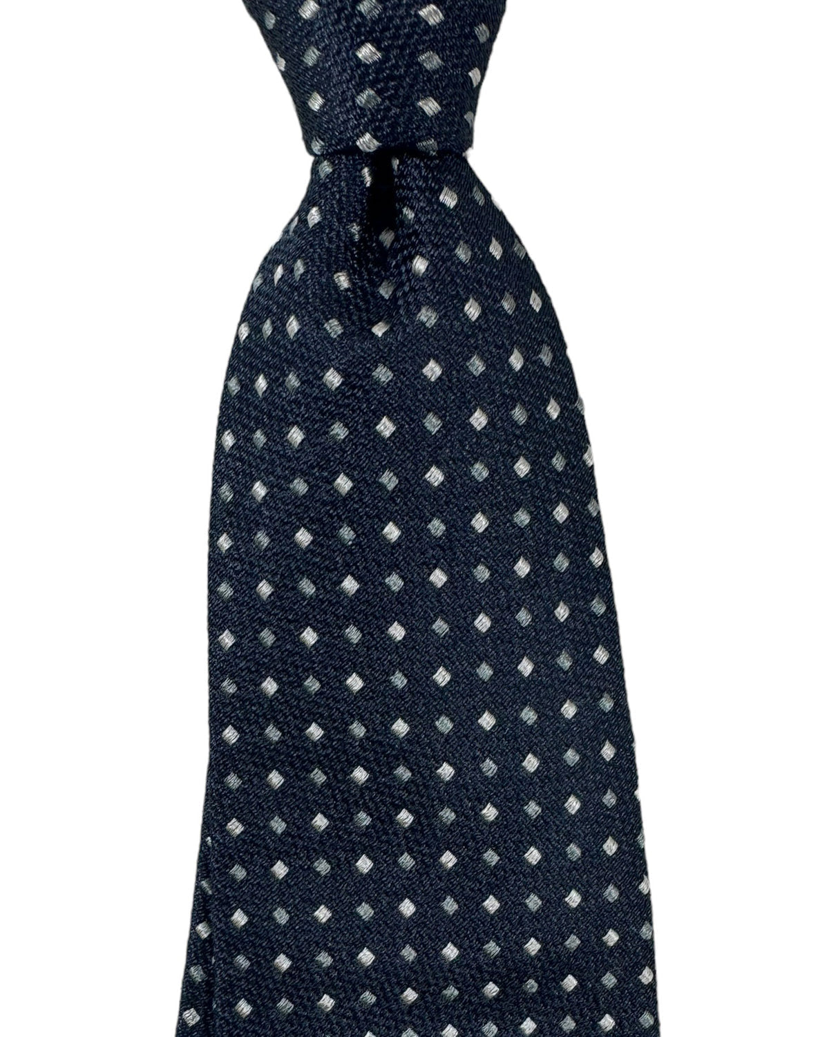 Brunello Cucinelli Dark Blue Silver Mini Square Men's Tie