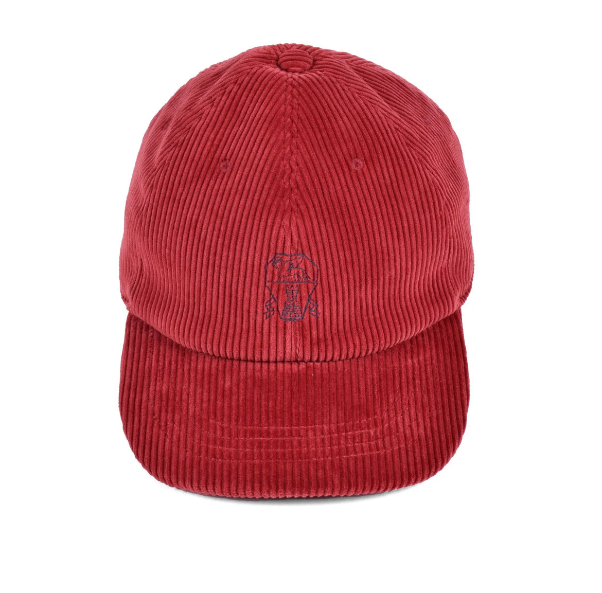 Brunello Cucinelli Red Corduroy Baseball Hat