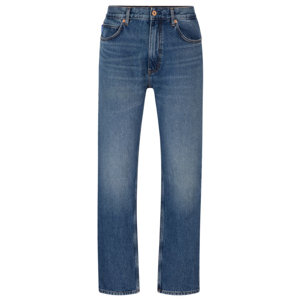 Regular-fit jeans in blue stonewashed denim 7707803484220