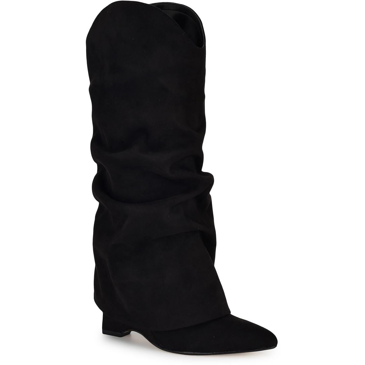 AMAZIN 2 Faux Suede Pointed Toe Knee-High Boots