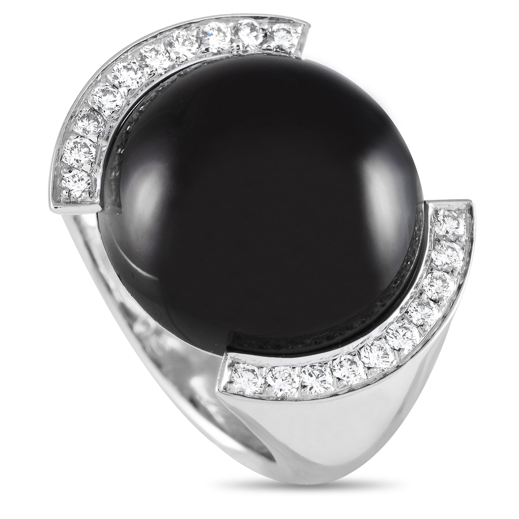 Cartier 18K White Gold Diamond and Smokey Quartz Ring CA04-051424