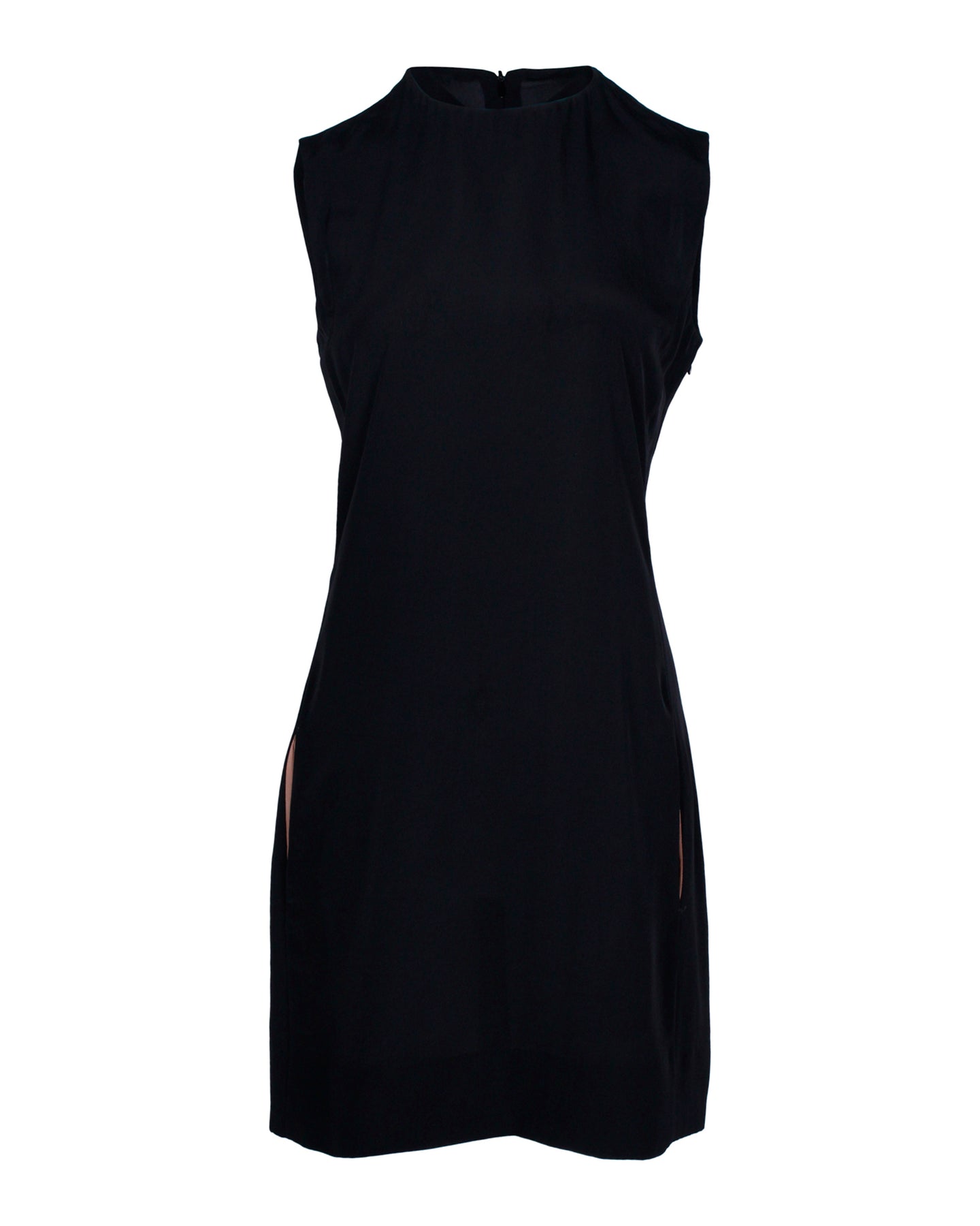 Celine Sleeveless Dress in Black Silk