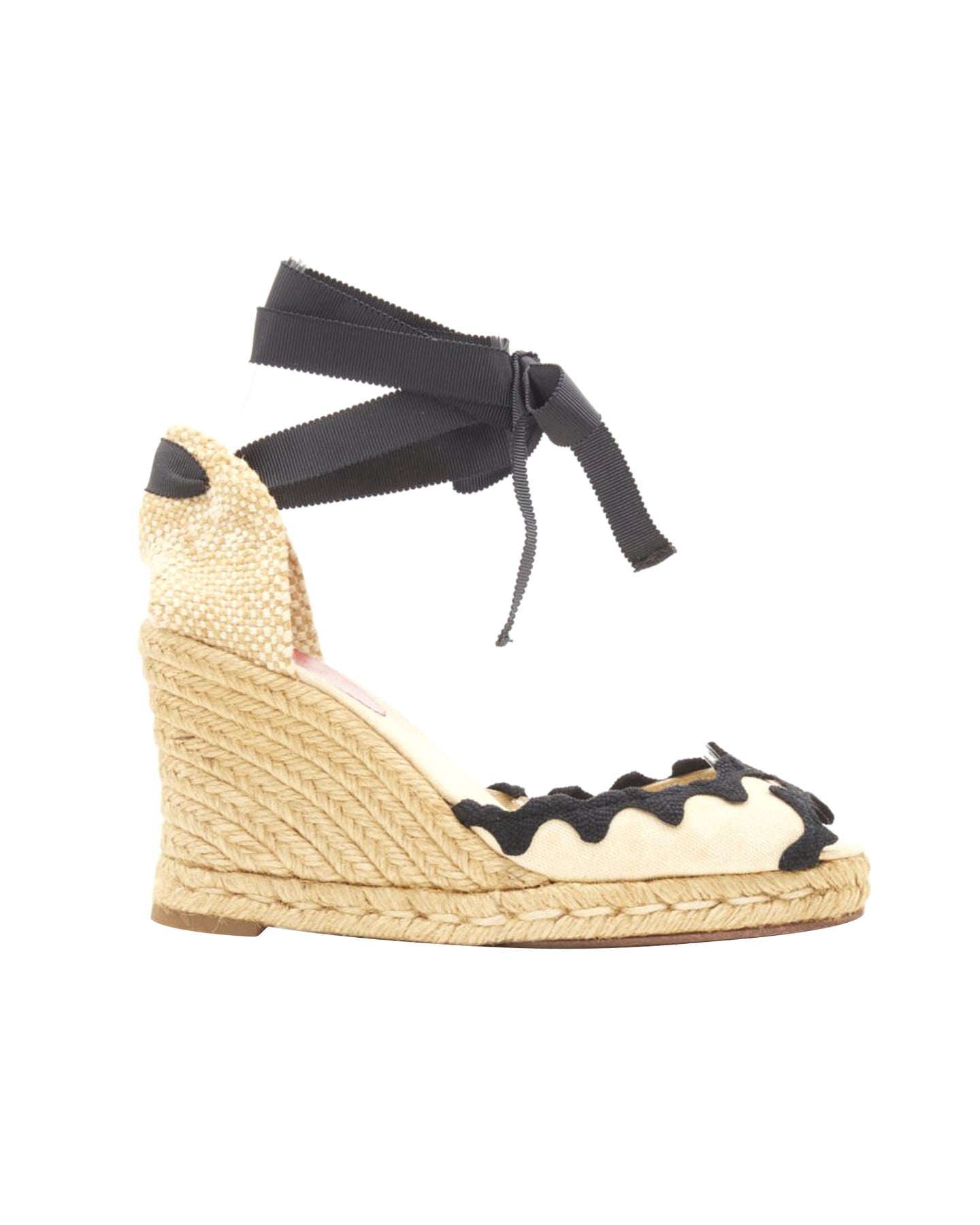 CHRISTIAN LOUBOUTIN beige canvas heel 7705697550396