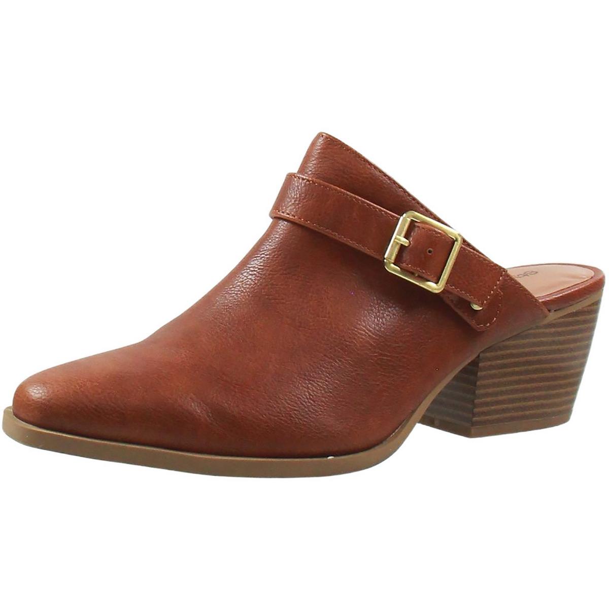 Rhiana Faux Leather Slip On Mules