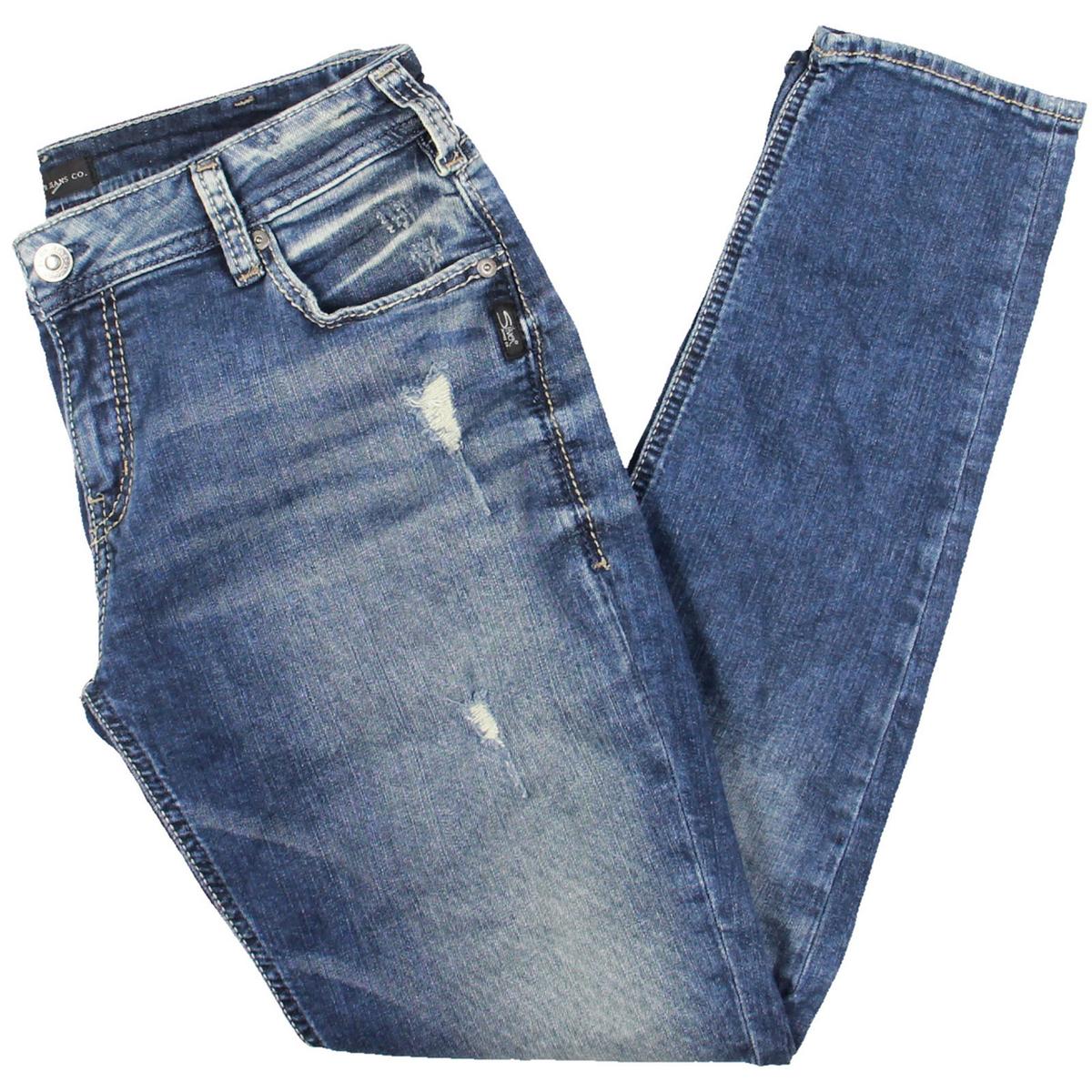 Mid Rise Medium Wash Skinny Jeans