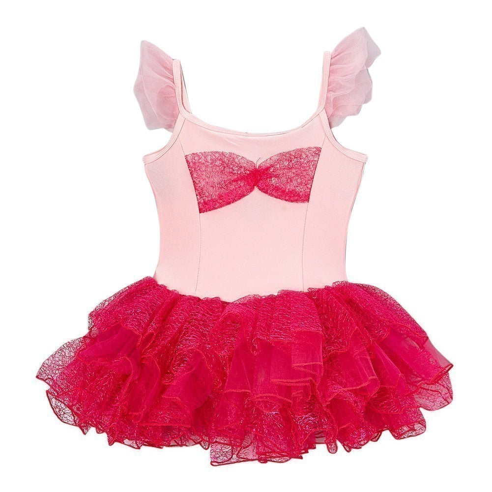Girls Pink Hot Pink Angel Sleeve Bow Tutu Halloween Dress 12M-7