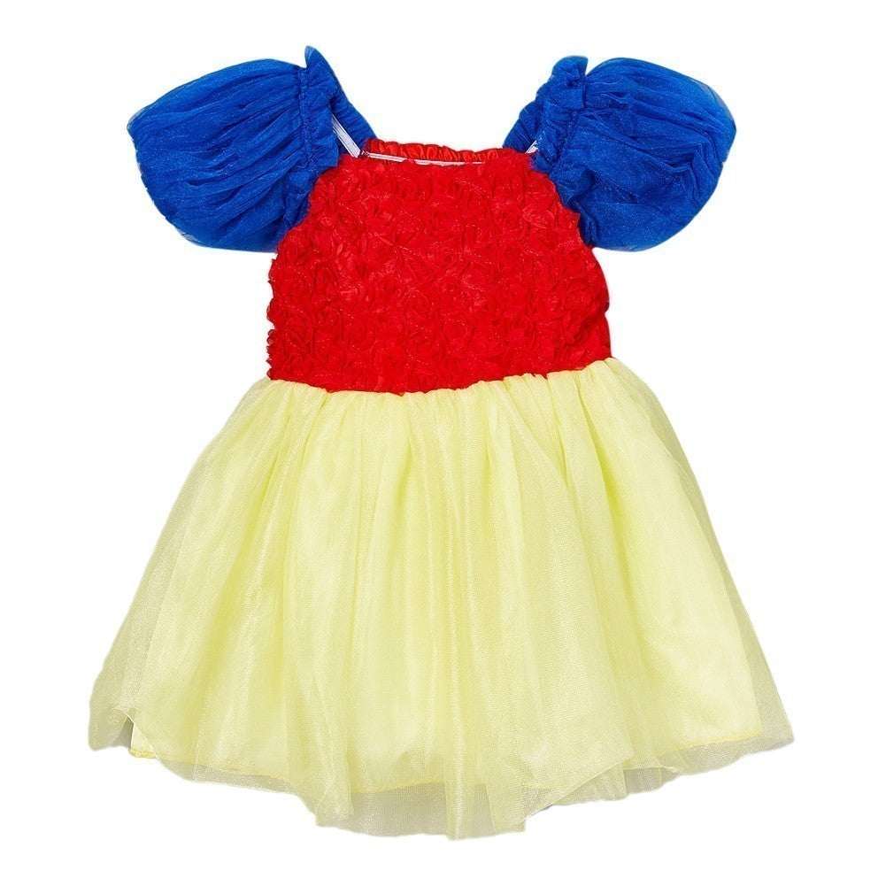 Girls Blue Red Yellow Blue Puffy Sleeve Princess Halloween Dress 12M-7