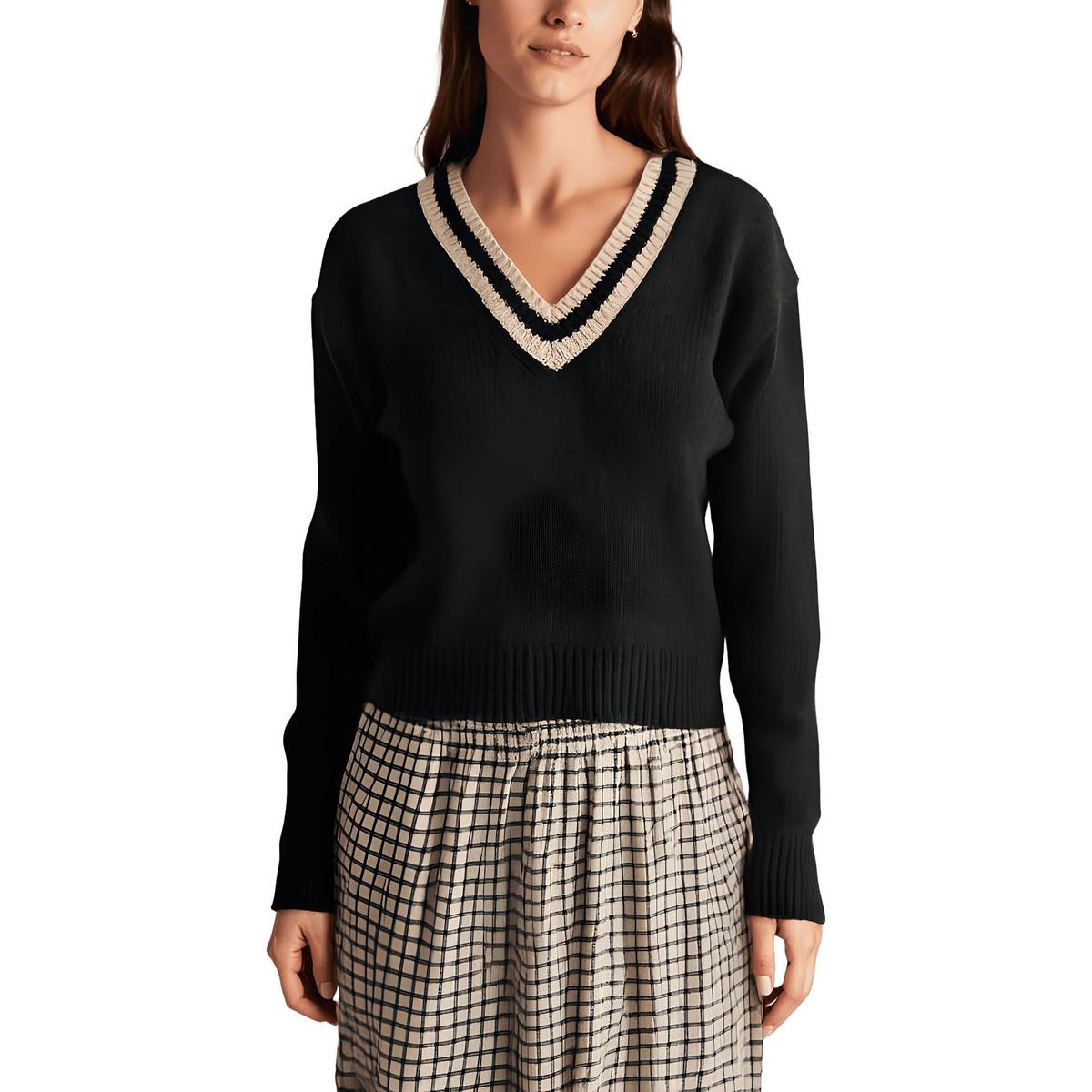 Crop Merino Wool V-Neck Sweater