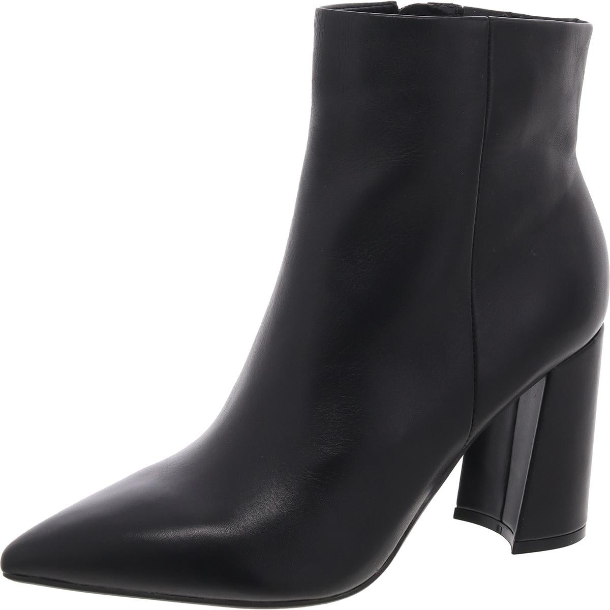 Greneda Block Heel Faux Leather Ankle Boots