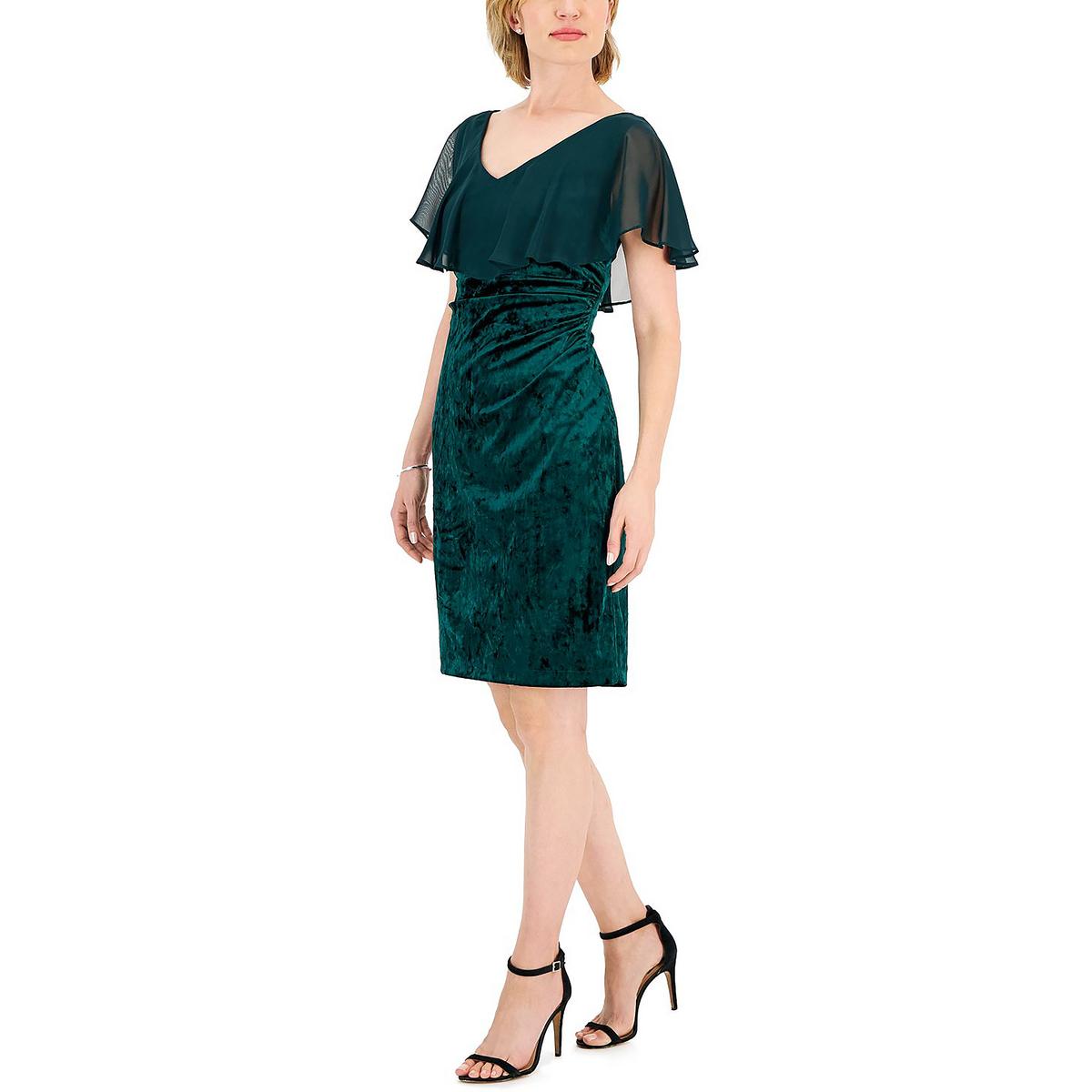Velvet Chiffon Cocktail and Party Dress