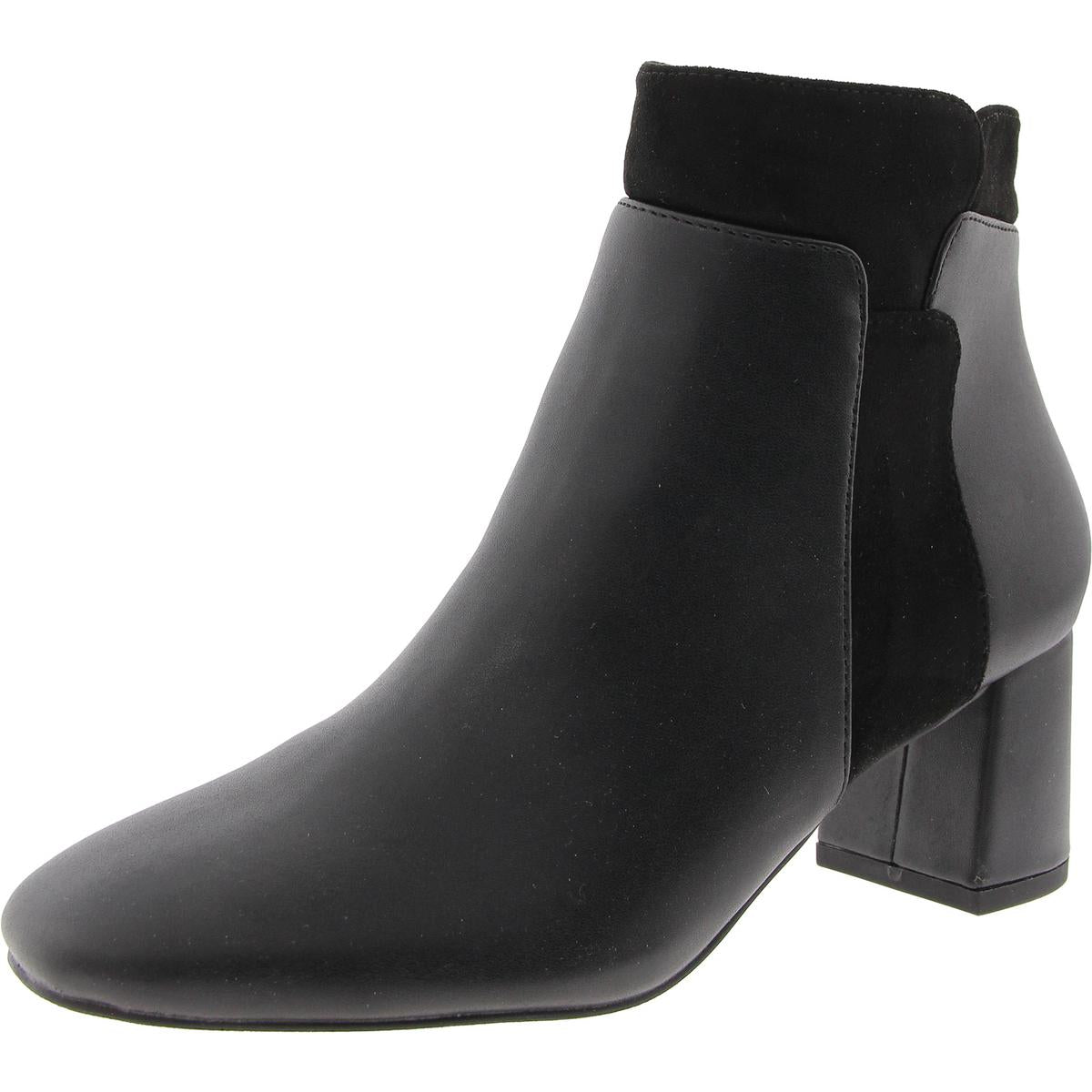 MEDLEY Block Heel Faux Suede Ankle Boots