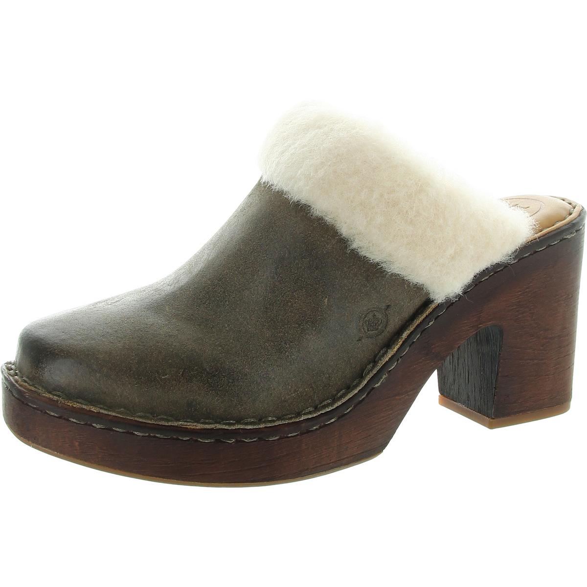 Hope Faux Fur Lined Nubuck Mules