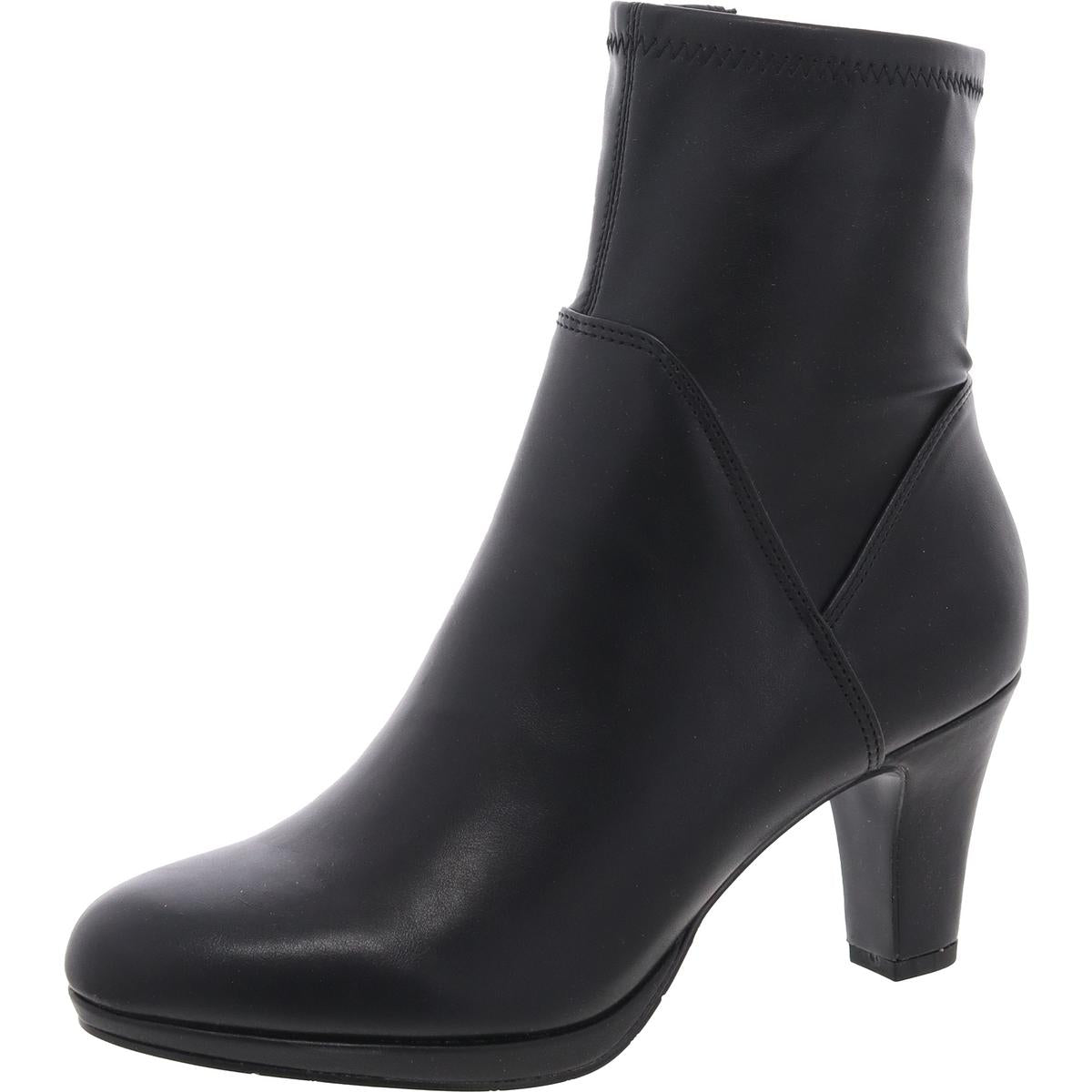 SOLANA Laceless Faux Leather Ankle Boots