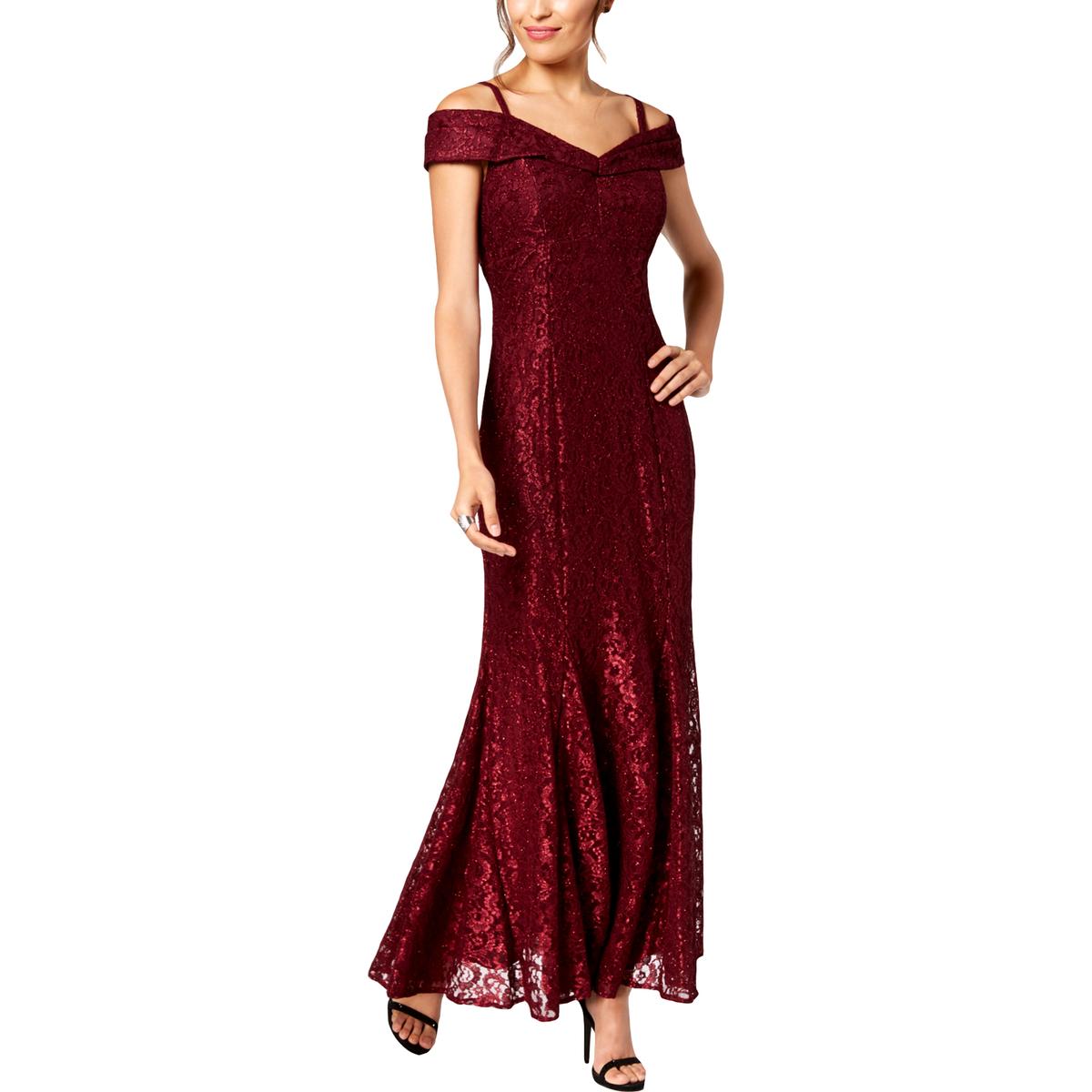 Petites Lace Maxi Evening Dress