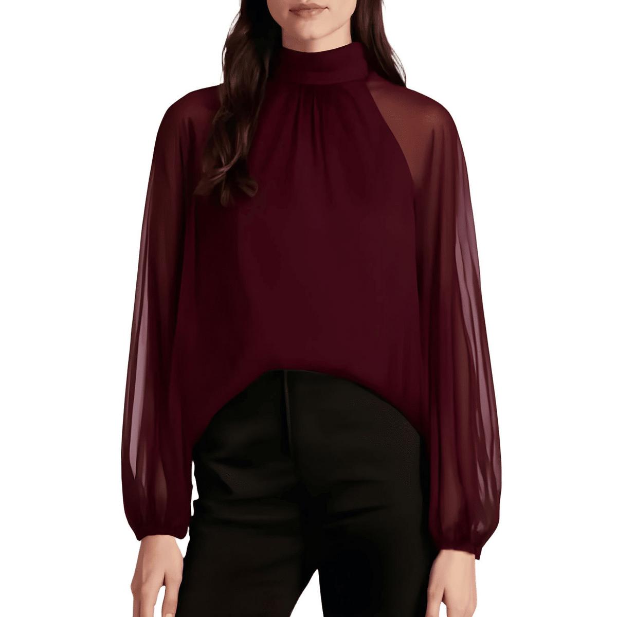 Pleated Sheer Blouse
