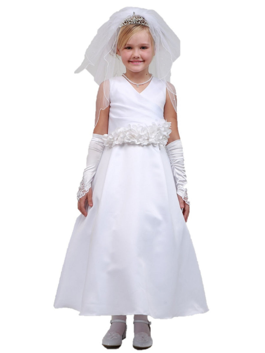 Big Girls Multi Color Choice Flower Sash Bridal Junior Bridesmaid Dress 8-16