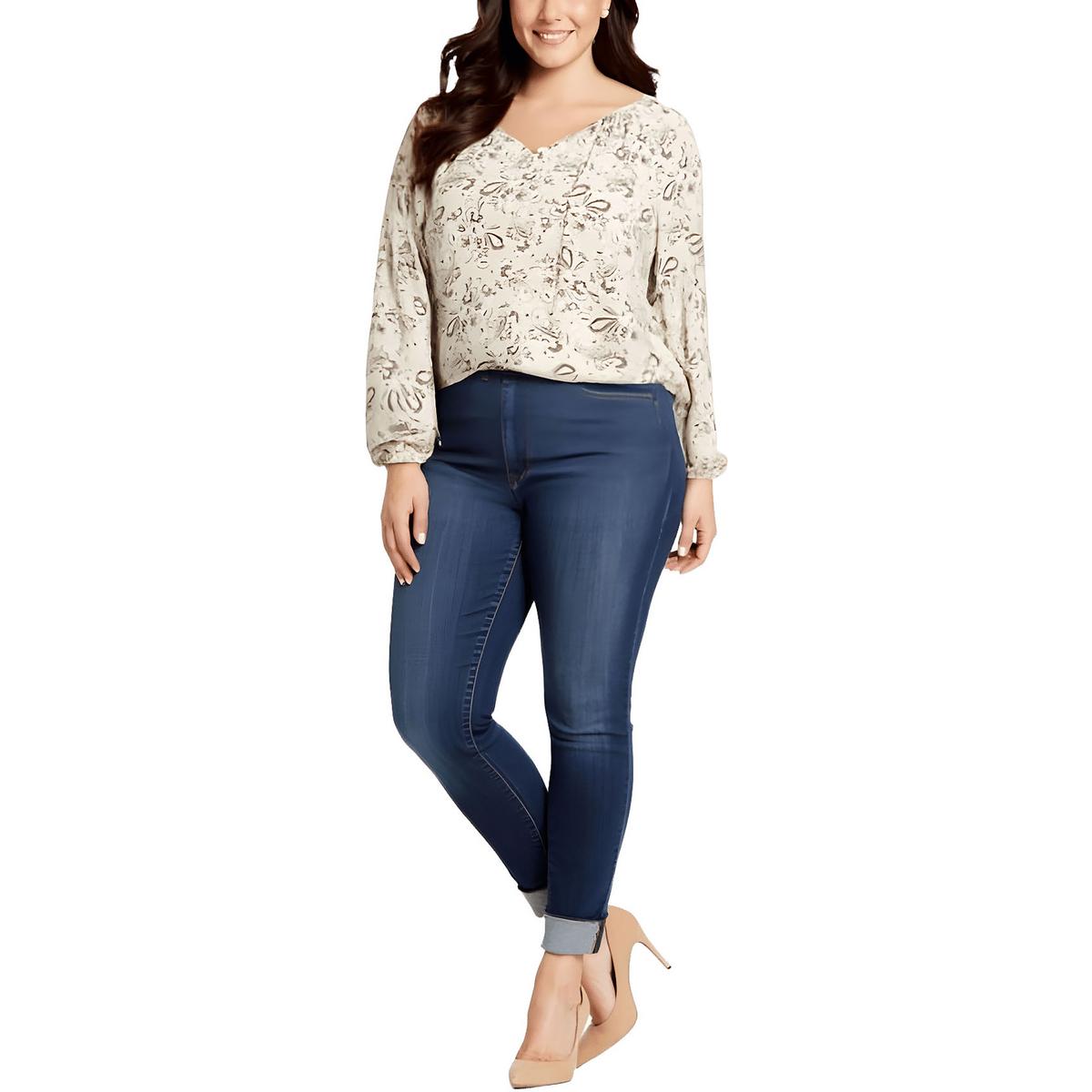 Plus Paisley Peasant Top