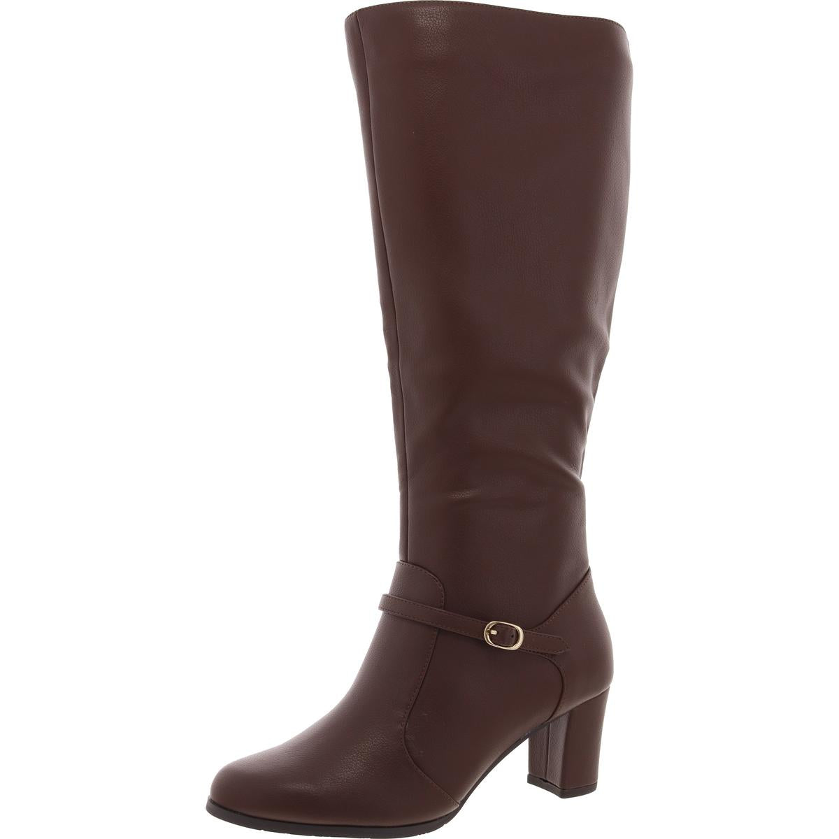 Missy Zipper Faux Leather Knee-High Boots