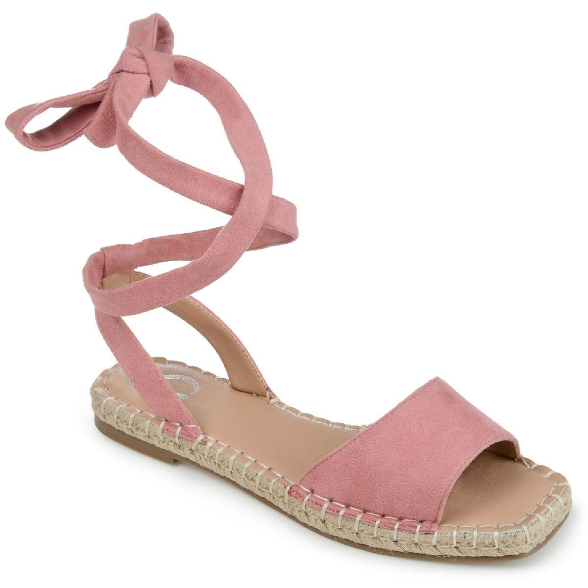 Emelie Faux Suede Square Toe Flat Sandals