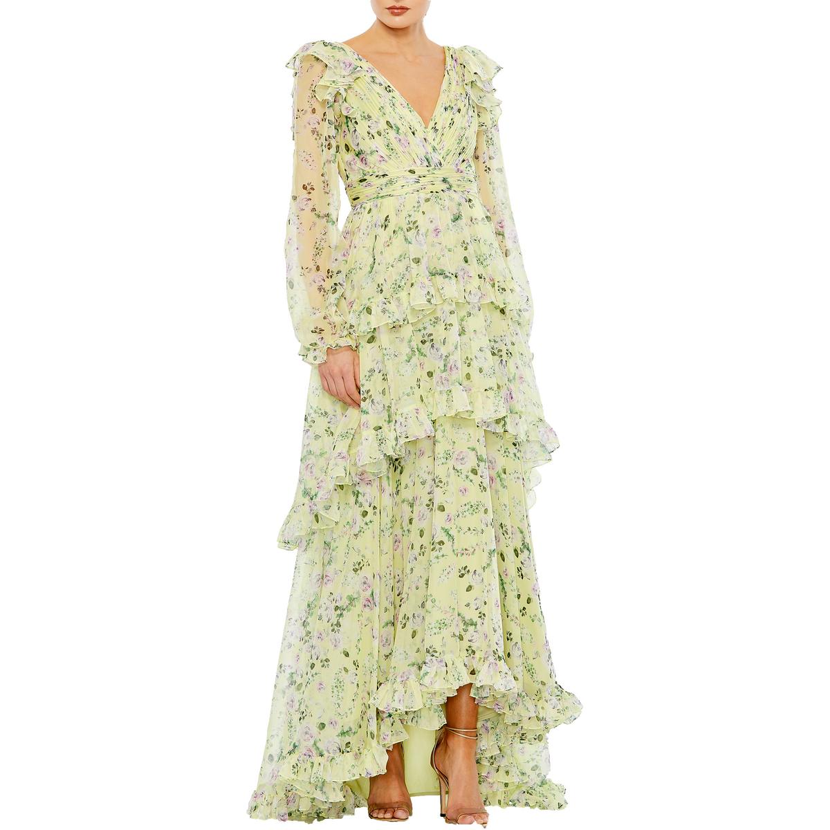 Chiffon Floral Print Maxi Dress