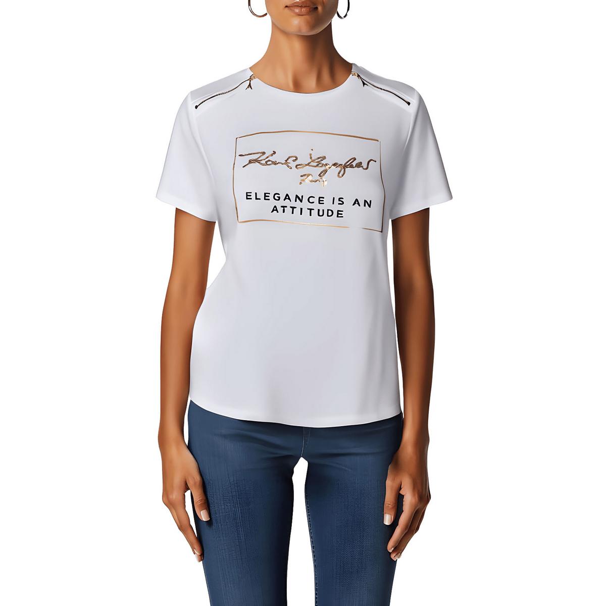 Metallic Cotton Graphic T-Shirt