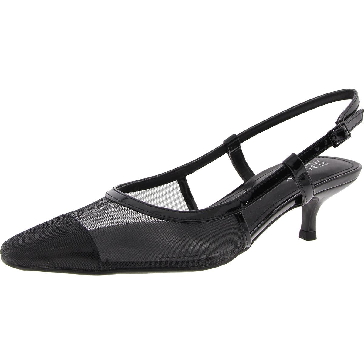 Buckle Mesh Slingback Heels