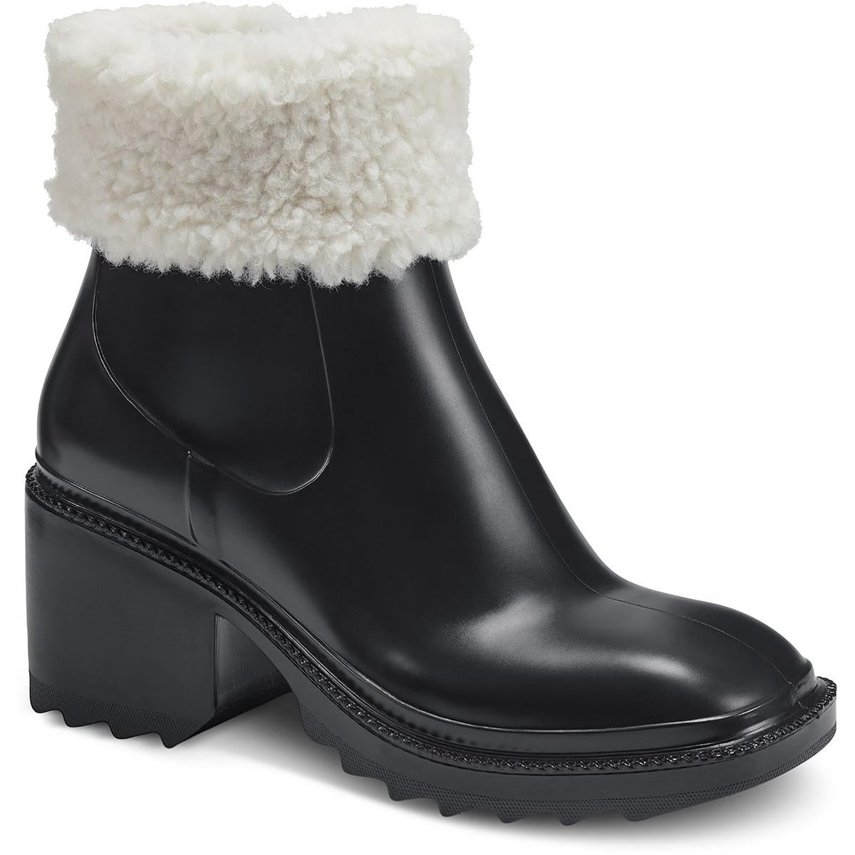 Eadin Faux Fur Trim Cushioned Rain Boots