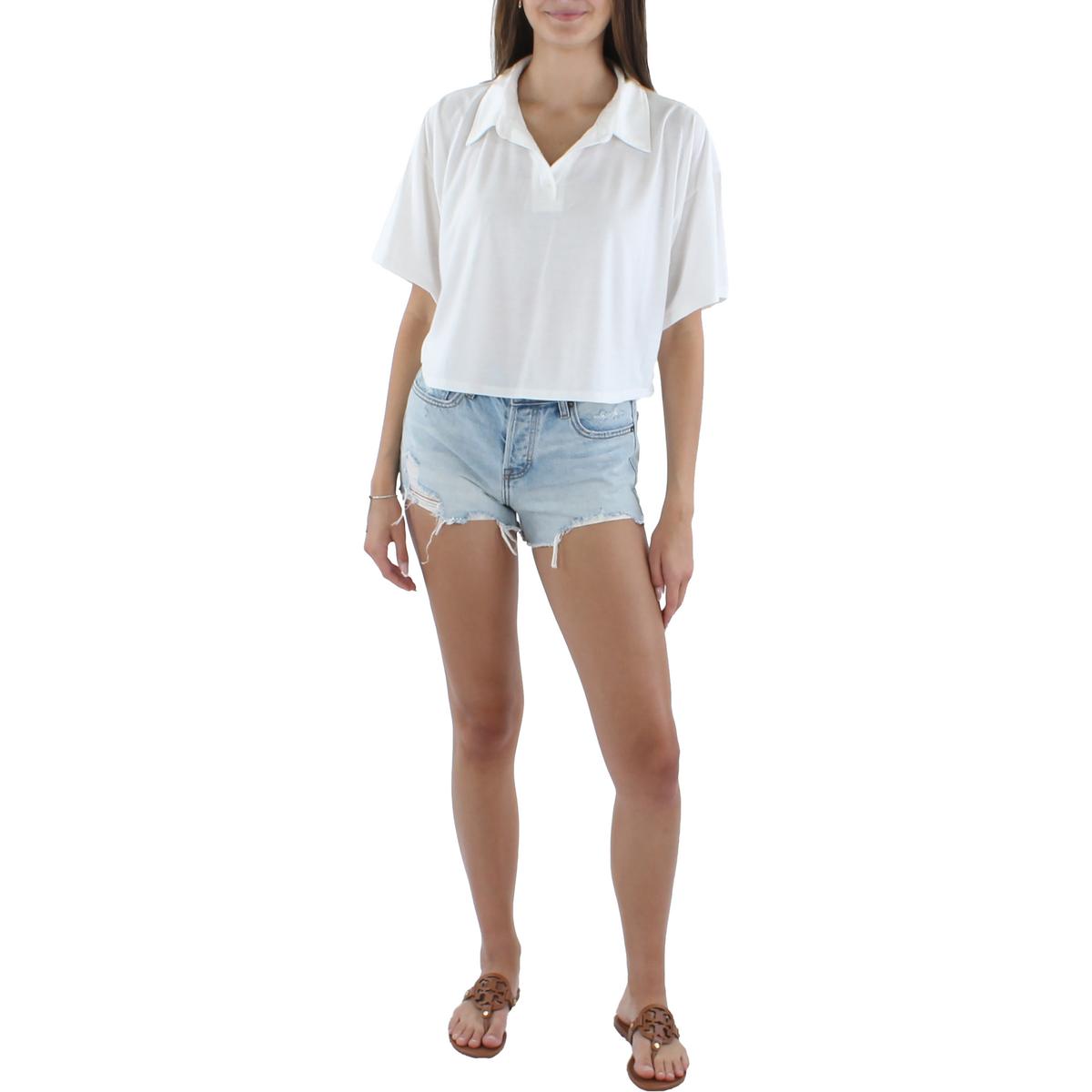 Juniors Knit Short Sleeves Pullover Top