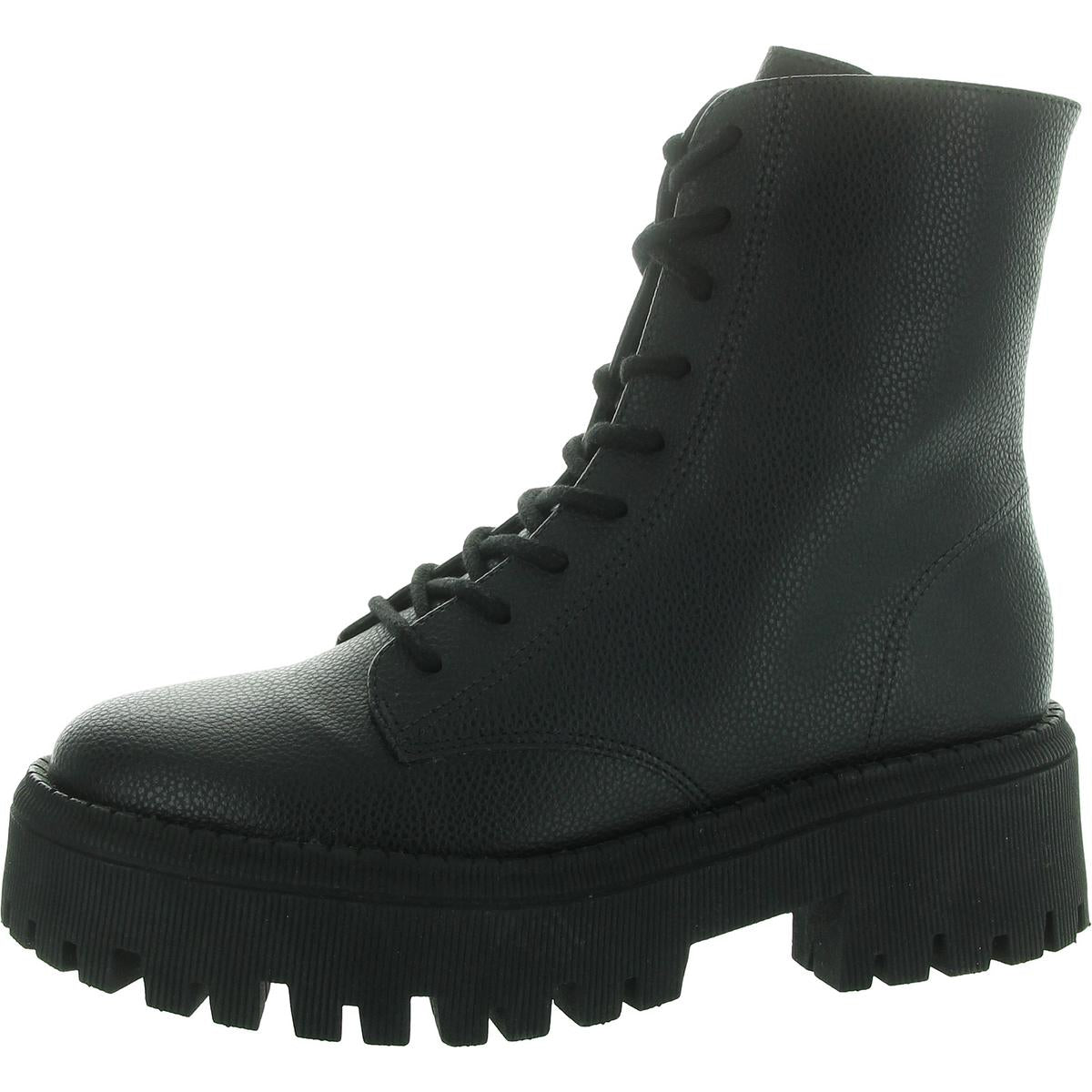 Lugged Sole Leather Combat & Lace-Up Boots