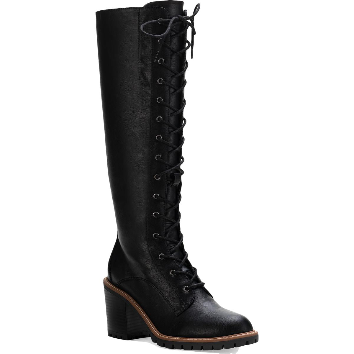 Eleanor Faux Leather Tall Combat & Lace-up Boots
