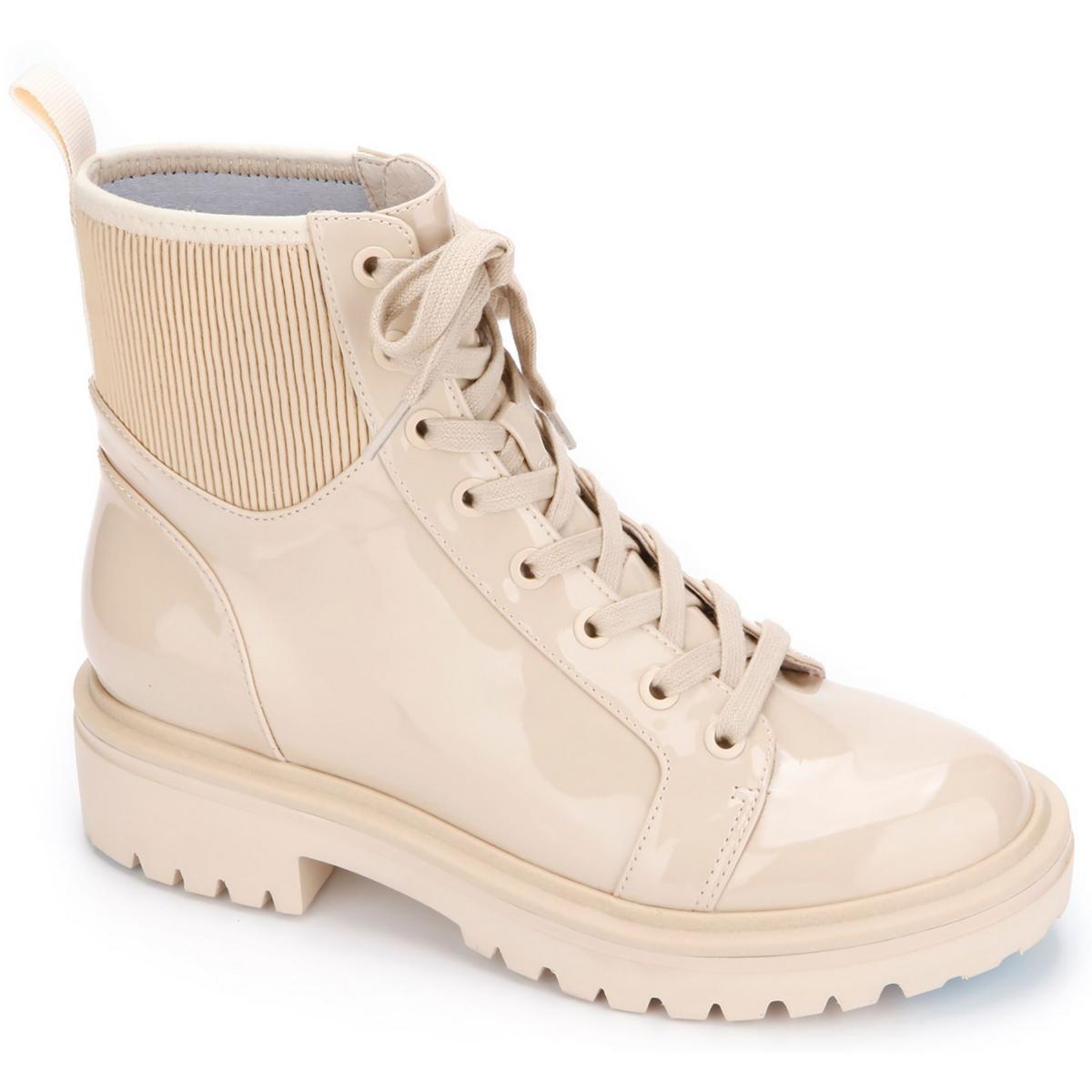 Rhode Light Patent Leather Combat & Lace-up Boots