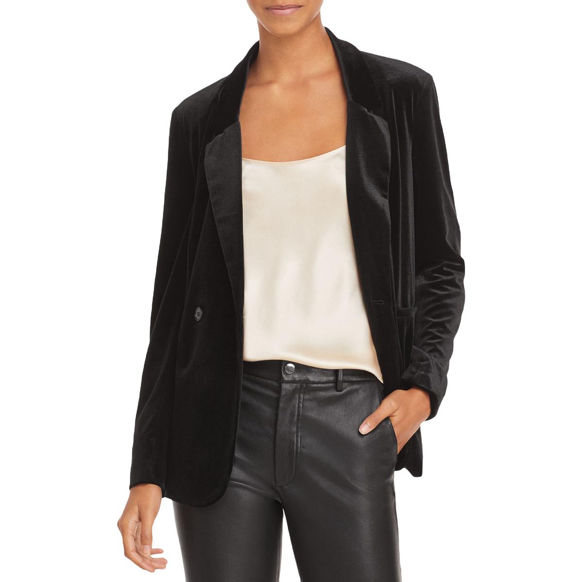 Velvet Double-Breasted Blazer