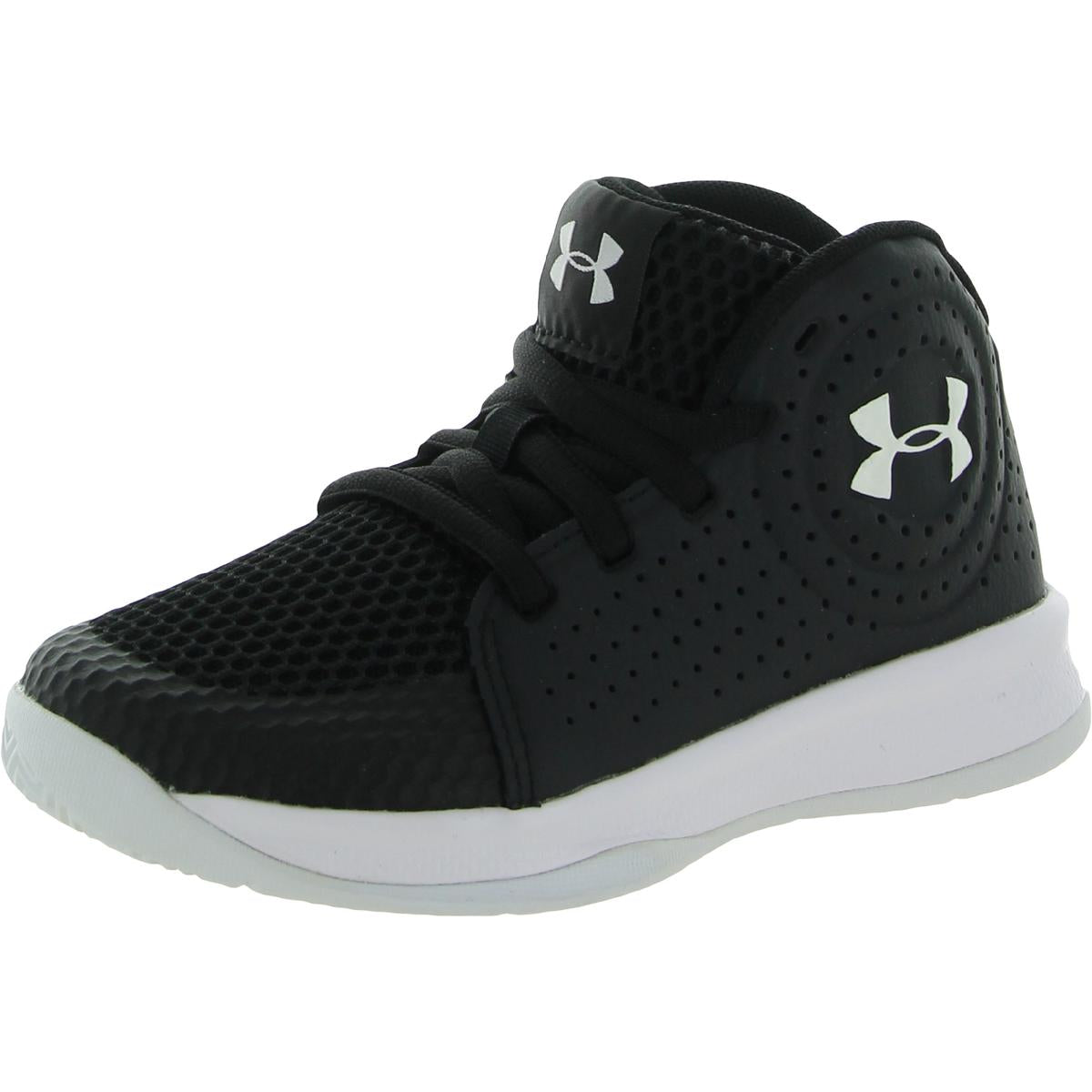Boys UA PS Jet 2019 Leather Gym Athletic and Training Shoes