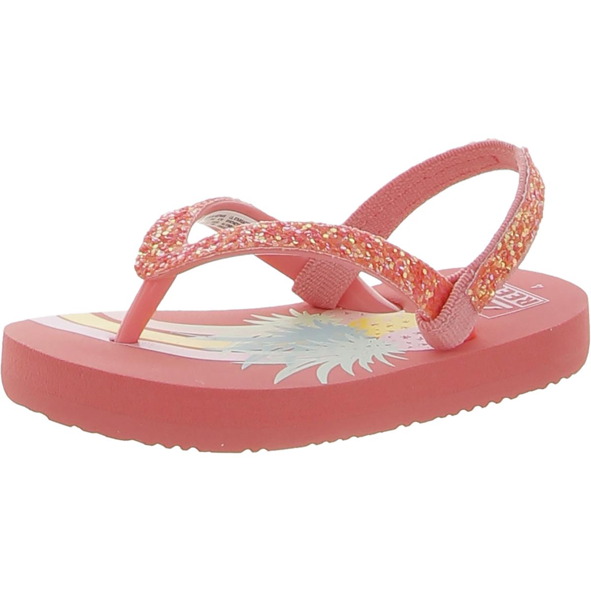 Girls Lil Stargazer Glitter Printed Flip-Flops