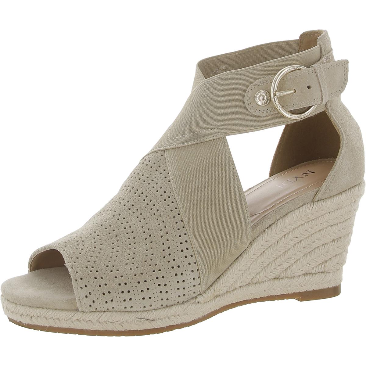 Charisma Suede Peep-Toe Wedge Sandals