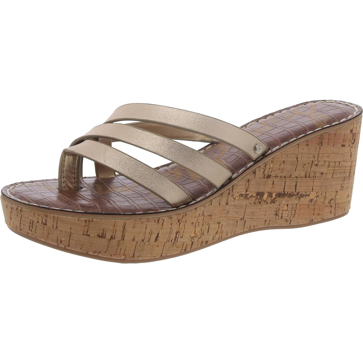 Ronda Leather Slip On Wedge Sandals