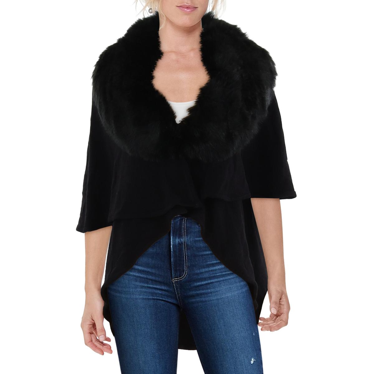 Faux Fur Trim Formal Cardigan Sweater