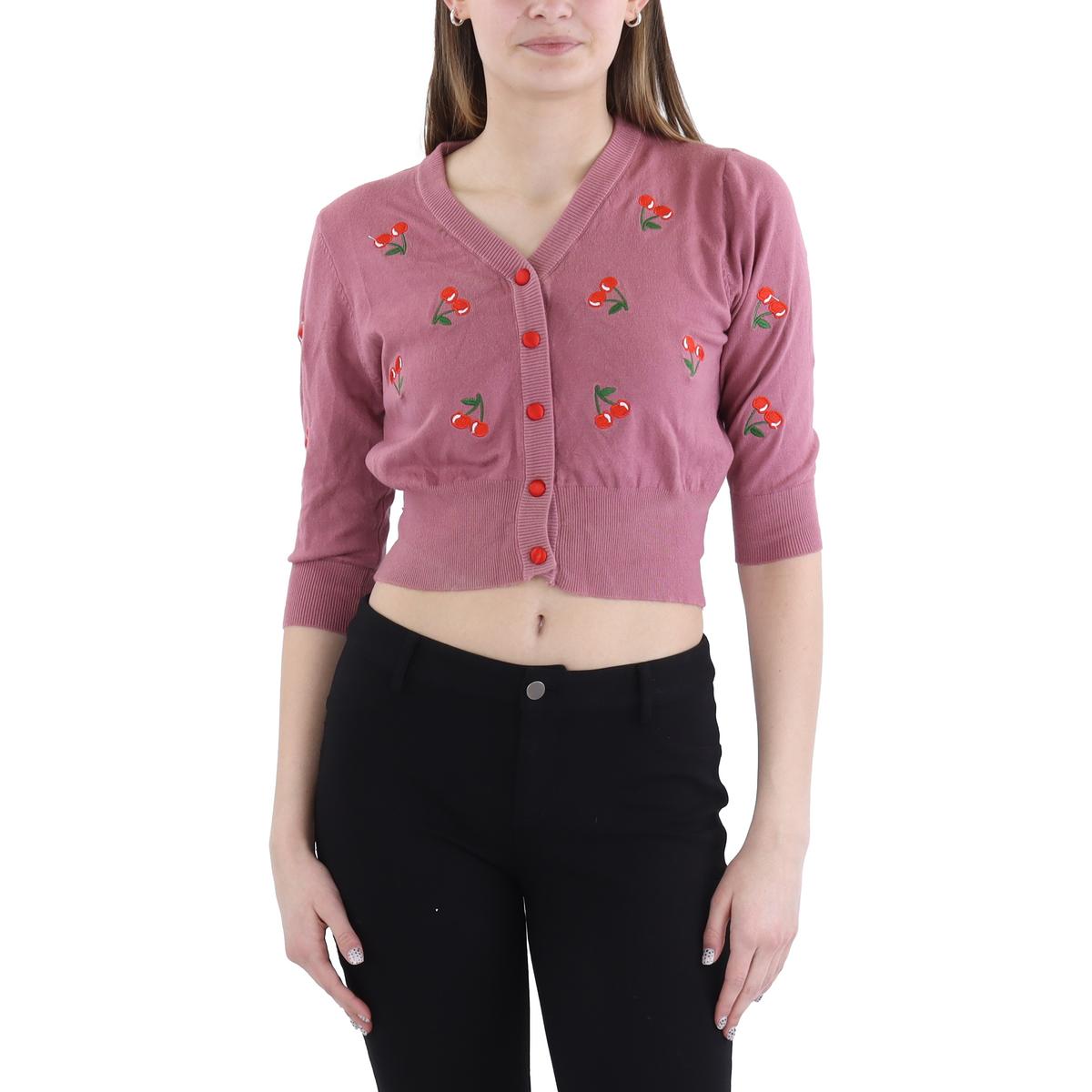 Embroidered Knit Cardigan Sweater