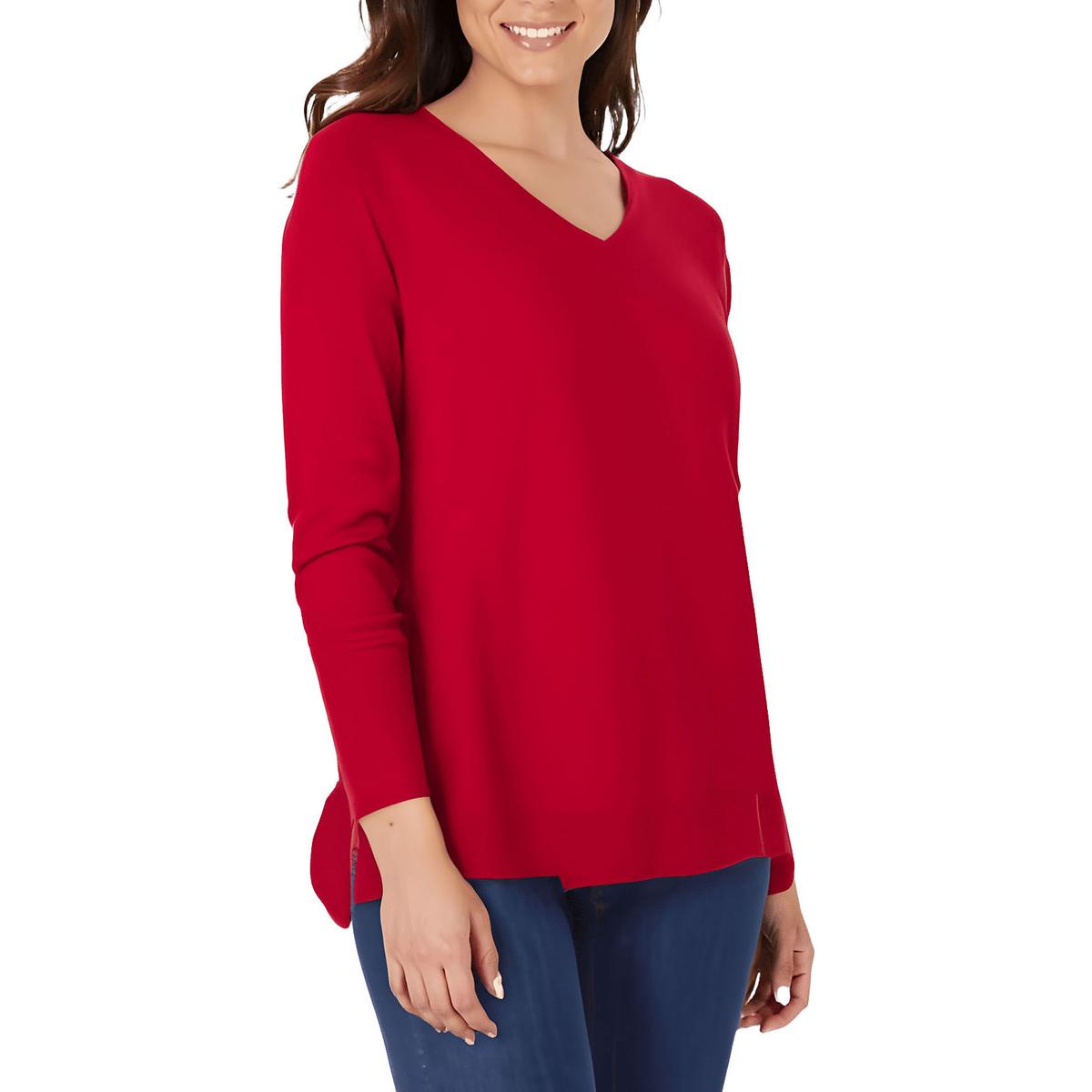 Ribbed Trim  Tunic Sweater