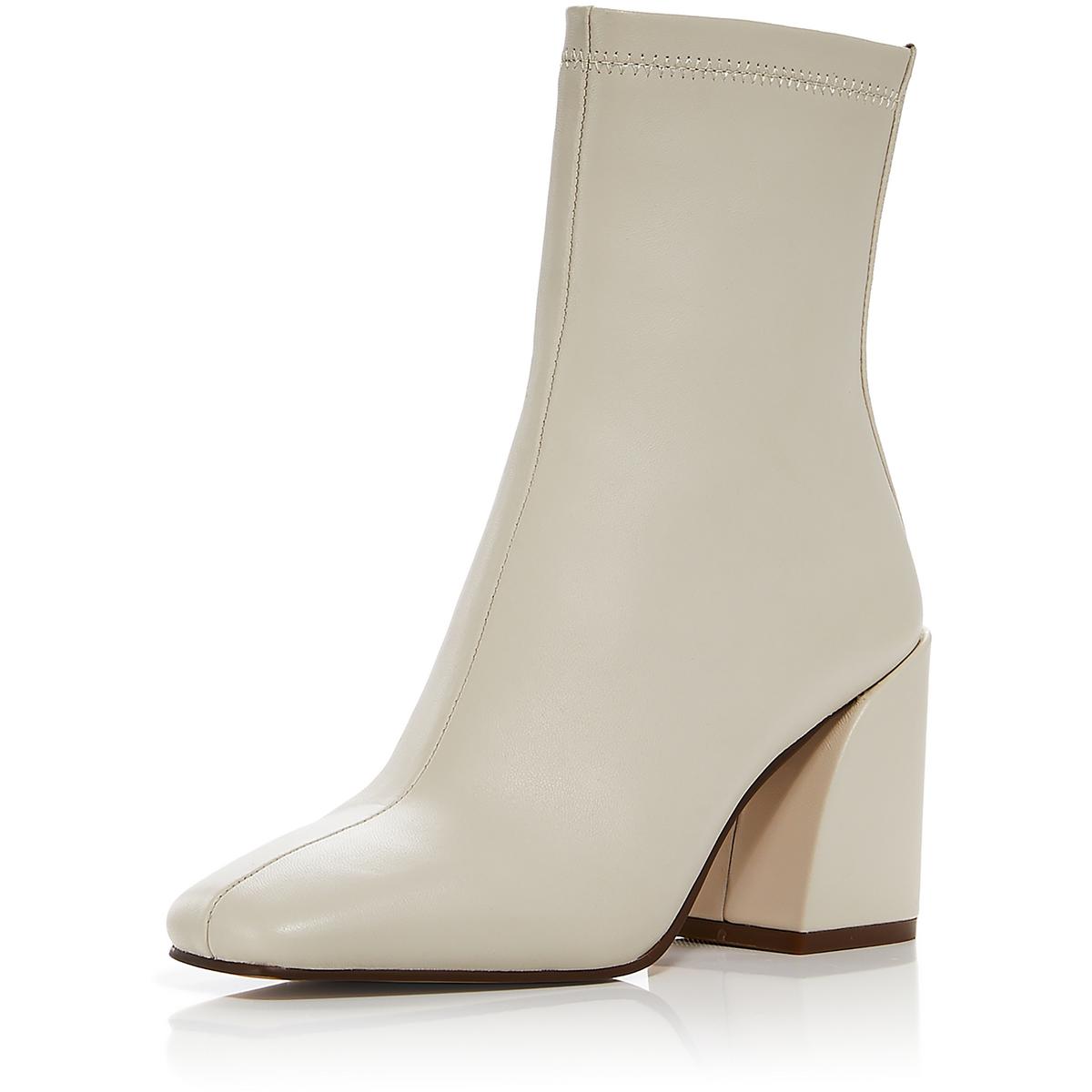 Julie Leather Square Toe Mid-Calf Boots