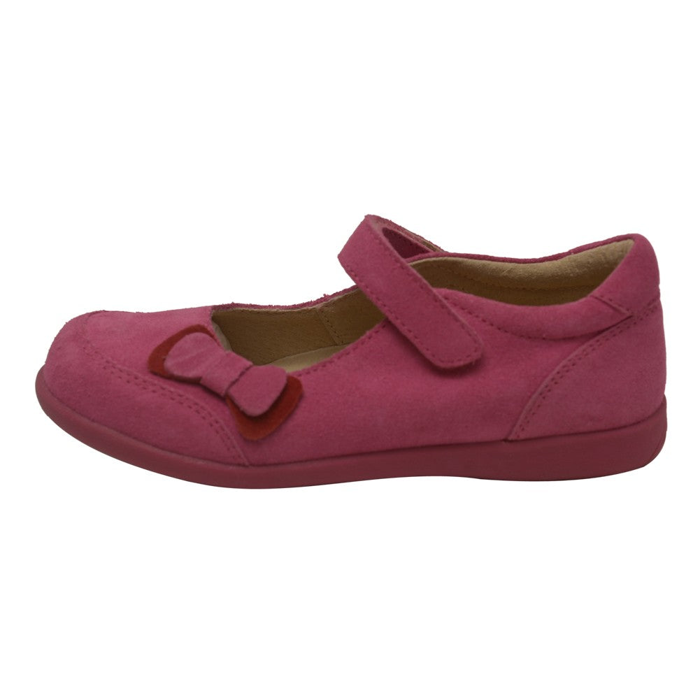 Girls Fuchsia Leather Double Bow Mary Jane Shoes 5 Toddler-1 Kids