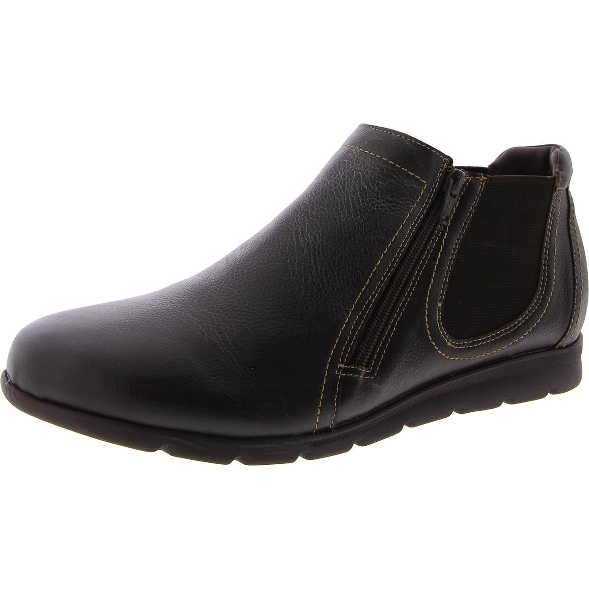 Pine Leather Ankle Booties