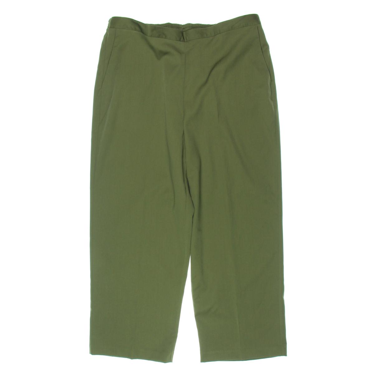 Petites Twill Comfort Waist Straight Leg Pants