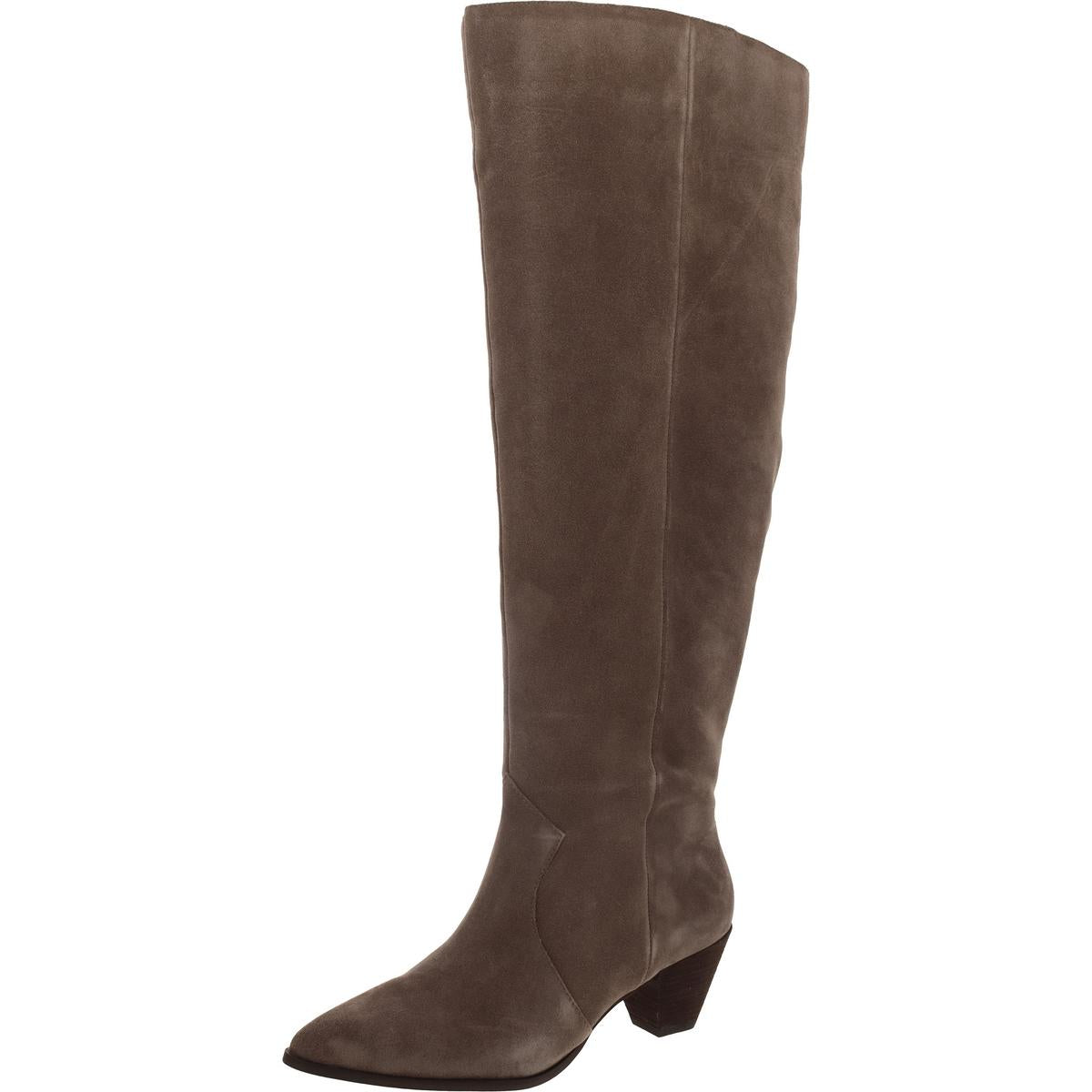 Sewinny4 Suede Block Heel Knee-High Boots